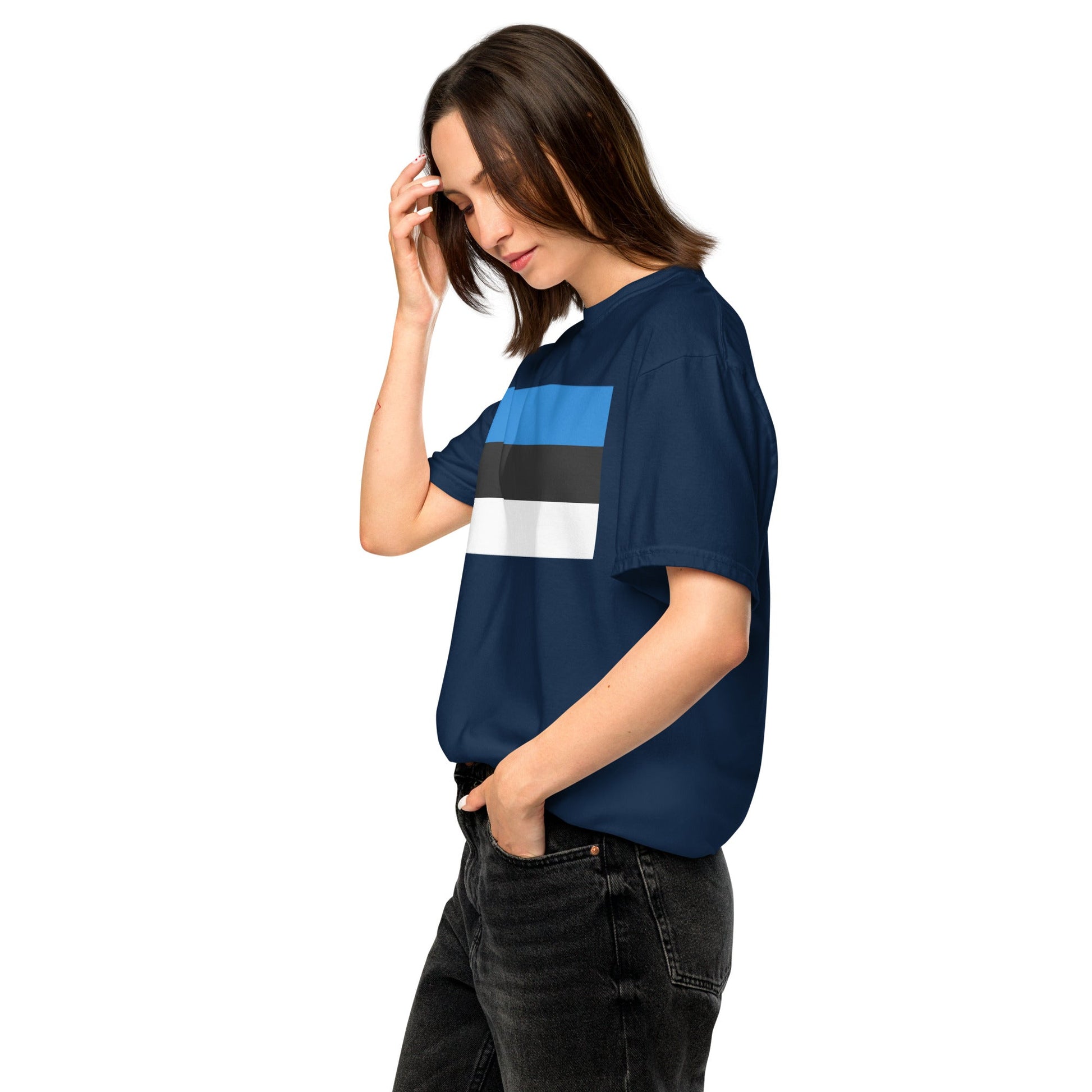 Estonia heritage shirt, black, size large