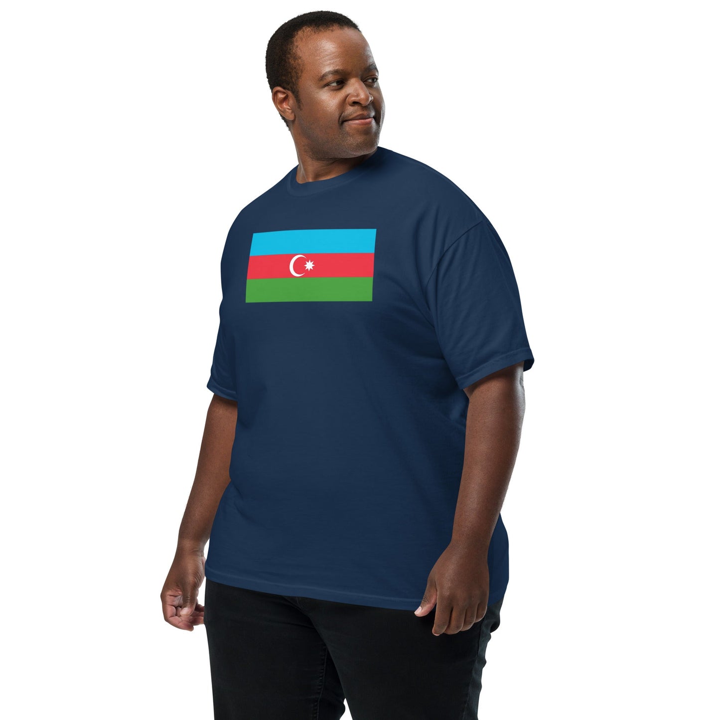 black shirt with Azerbaijan flag design, extra large