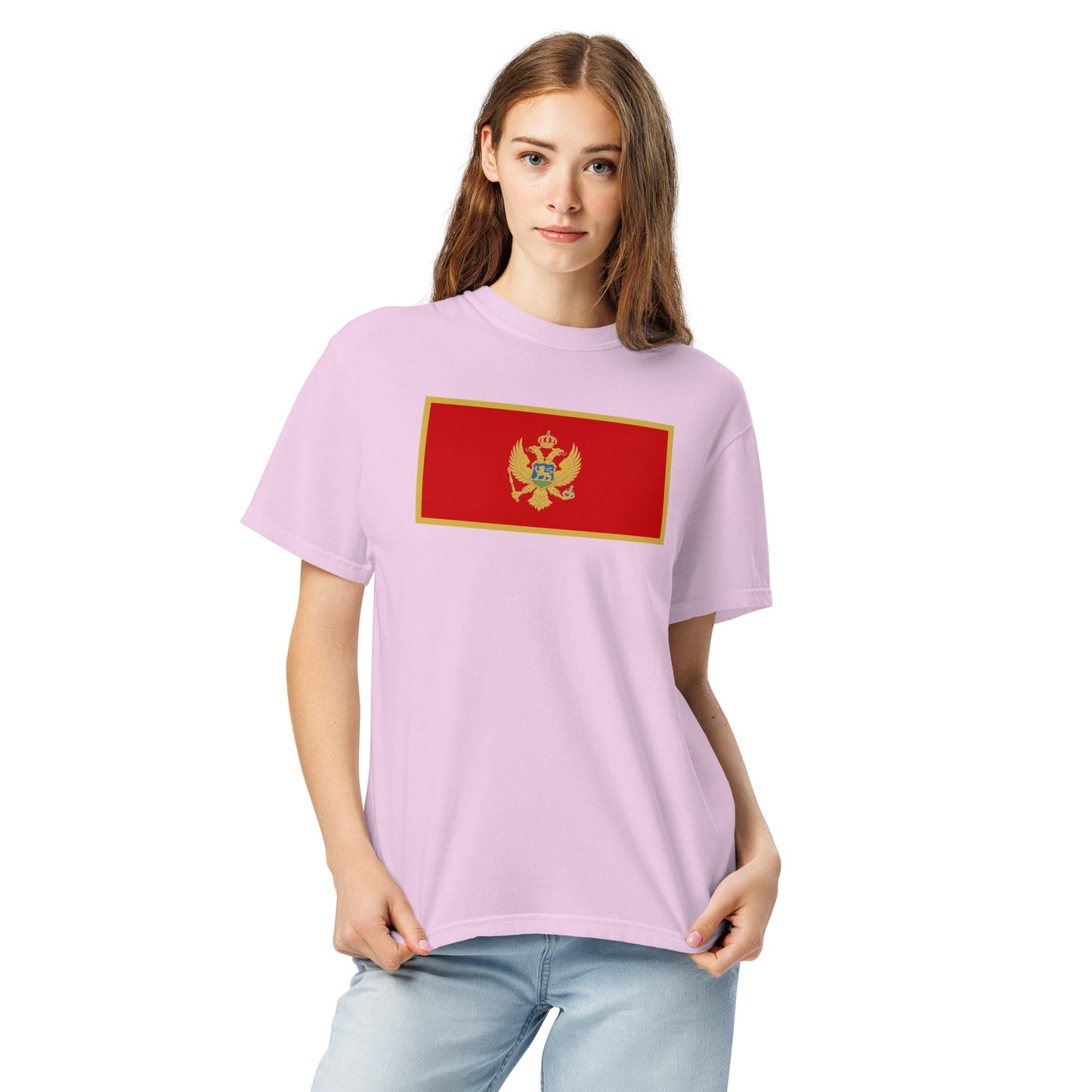 Montenegro pride shirt in red – unisex, large