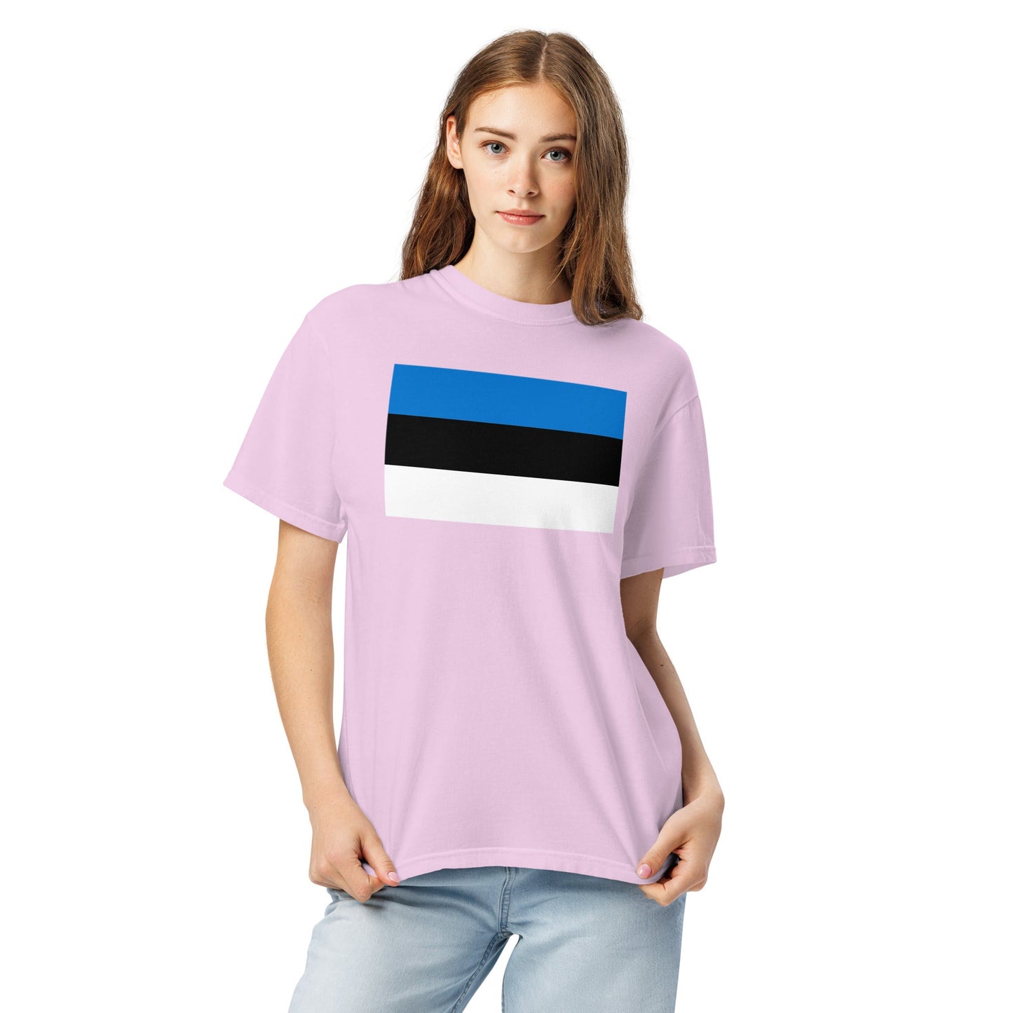 Flag tee representing Estonia in navy, 3X large