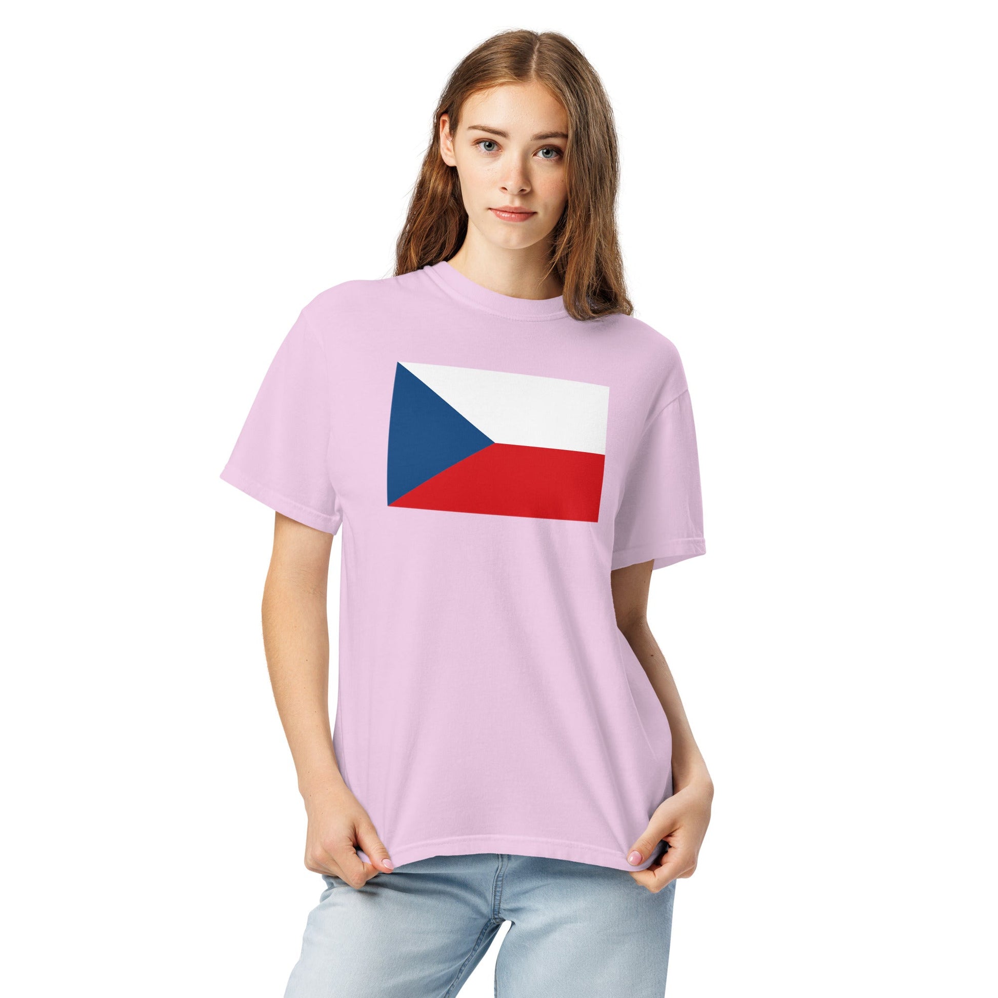 Czechia Czech Republic flag shirt in blue spruce, size extra large