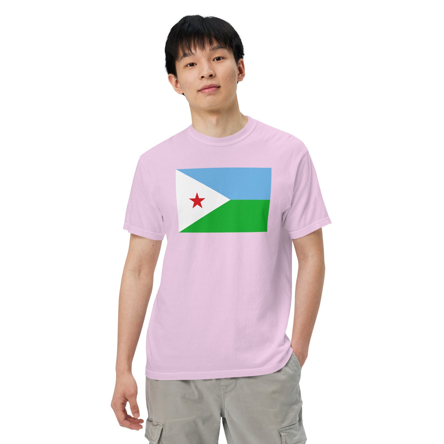 Flag tee representing Djibouti in true navy, medium
