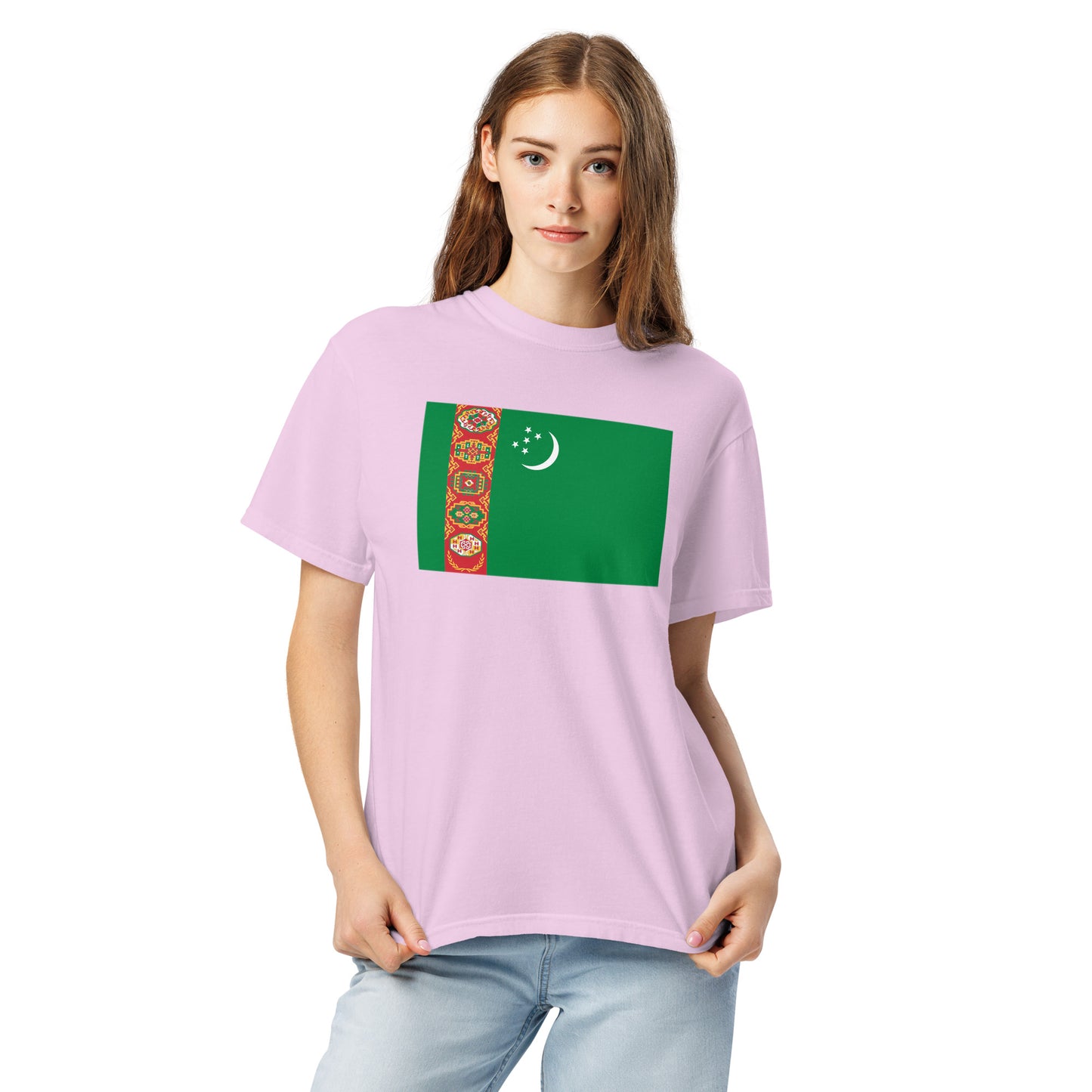 Turkmenistan pride shirt in brick – unisex, 4X large