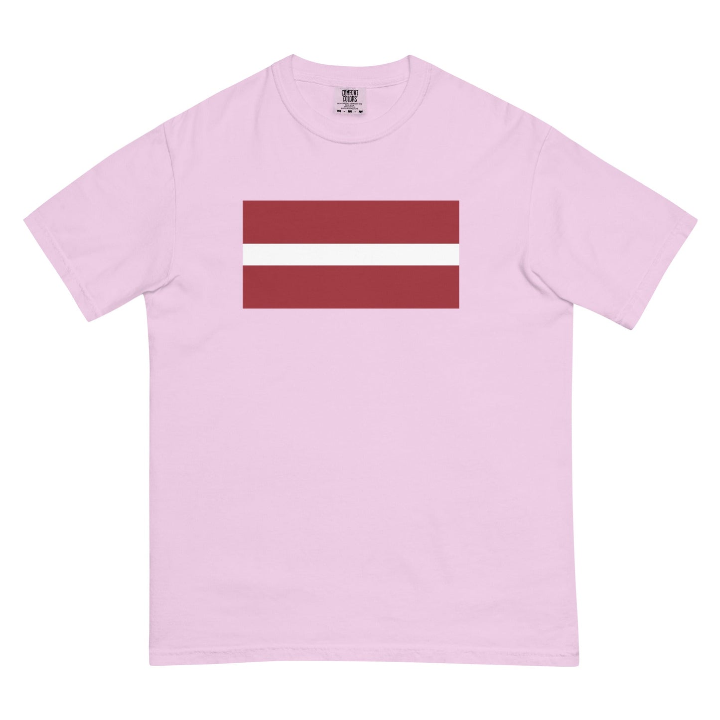 Stylish Latvia flag t-shirt laid flat, 4X large, hemp