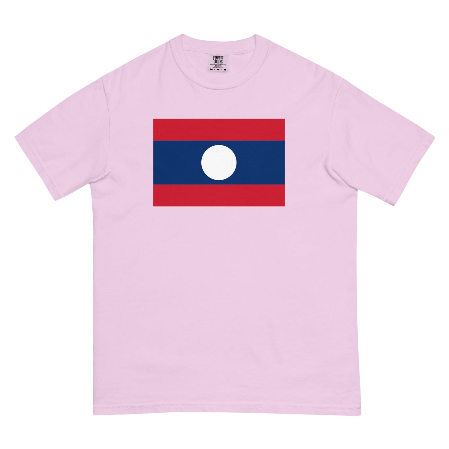 Flag tee representing Laos in crimson, large