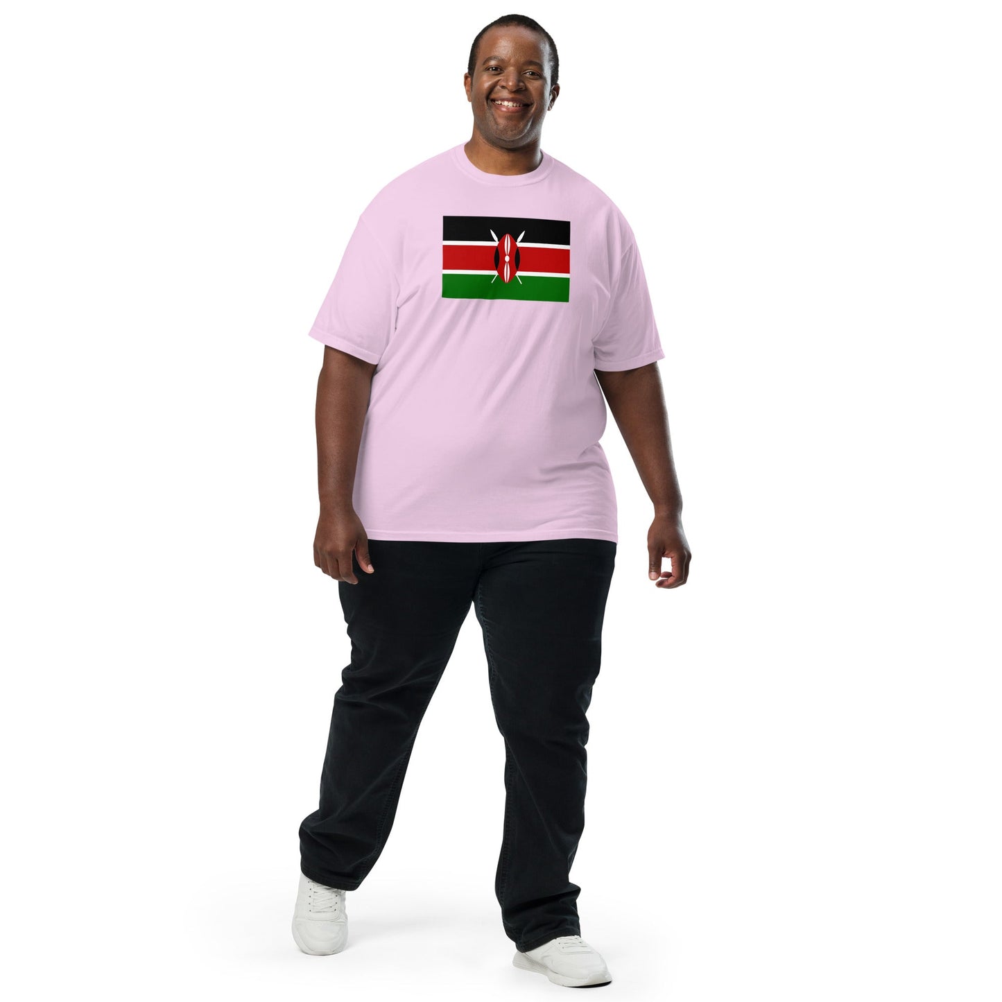 Bold Kenya flag design tee in red, 4X large