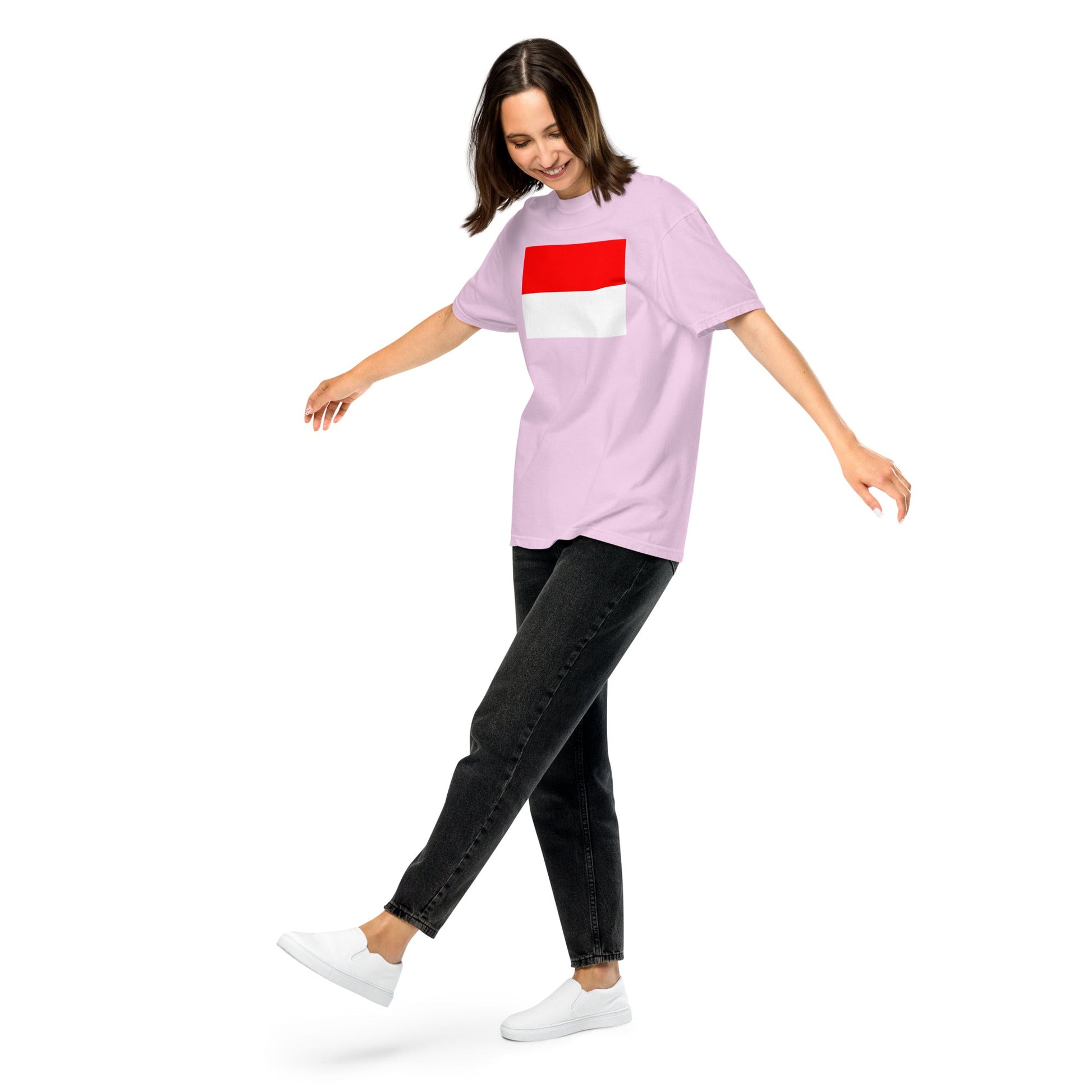 Flat lay of true navy Indonesia flag tee, 2X large size