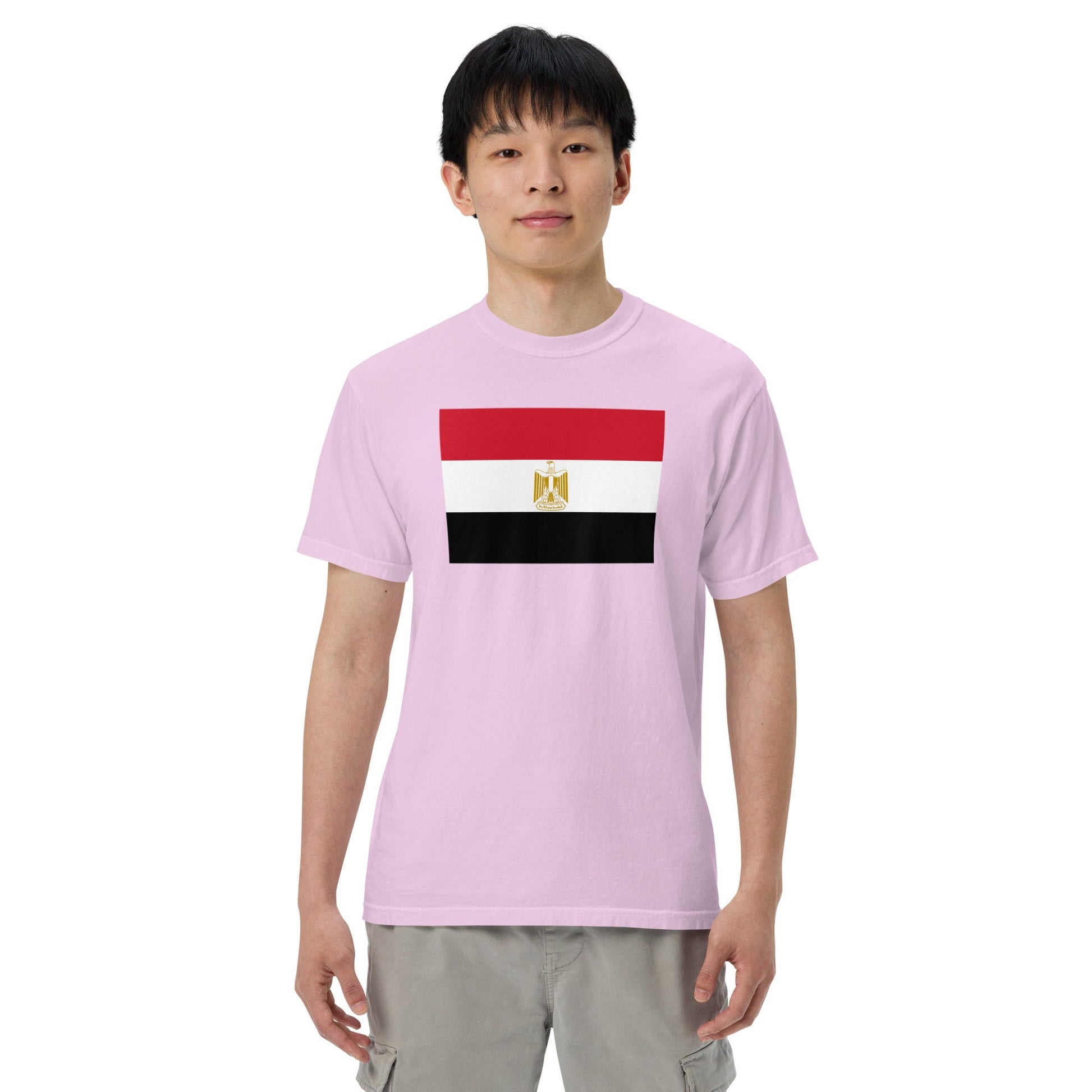 Flat lay of true navy Egypt flag tee, 4X large size
