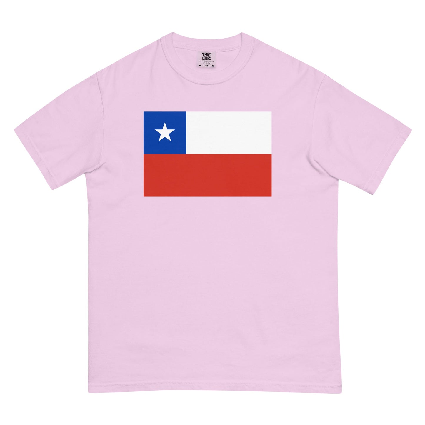 Flat lay of espresso Chile flag tee, 3X large size