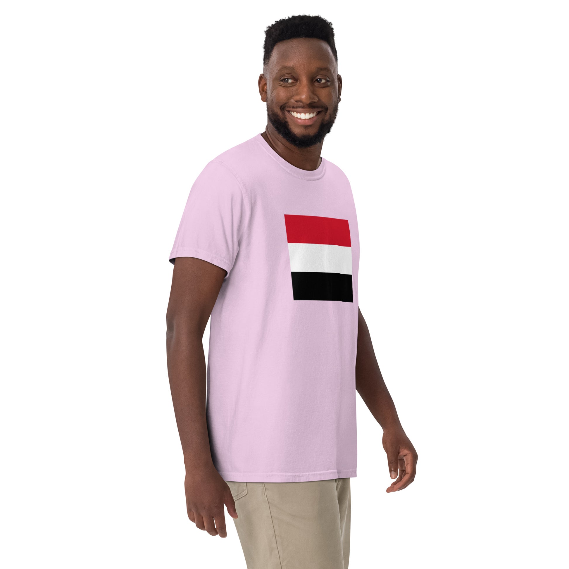 Bold Yemen flag design tee in flo blue, extra large