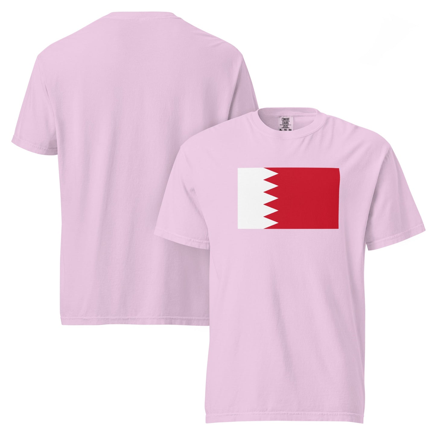 Flat lay of blue spruce Bahrain flag tee, 2X large size