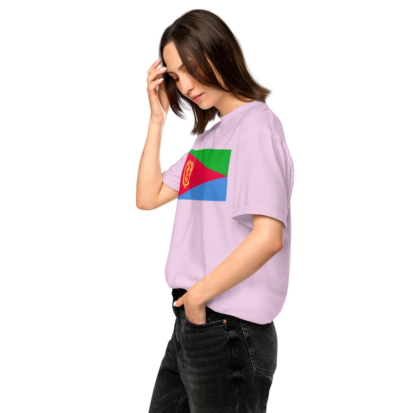 Eritrea heritage shirt, berry, size medium
