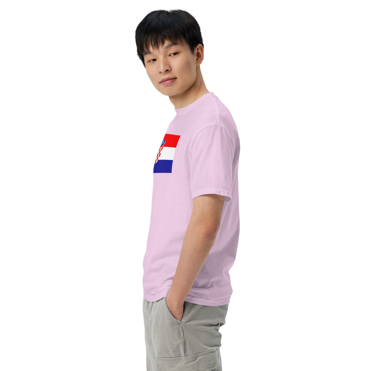 blue spruce shirt with Croatia flag design, large