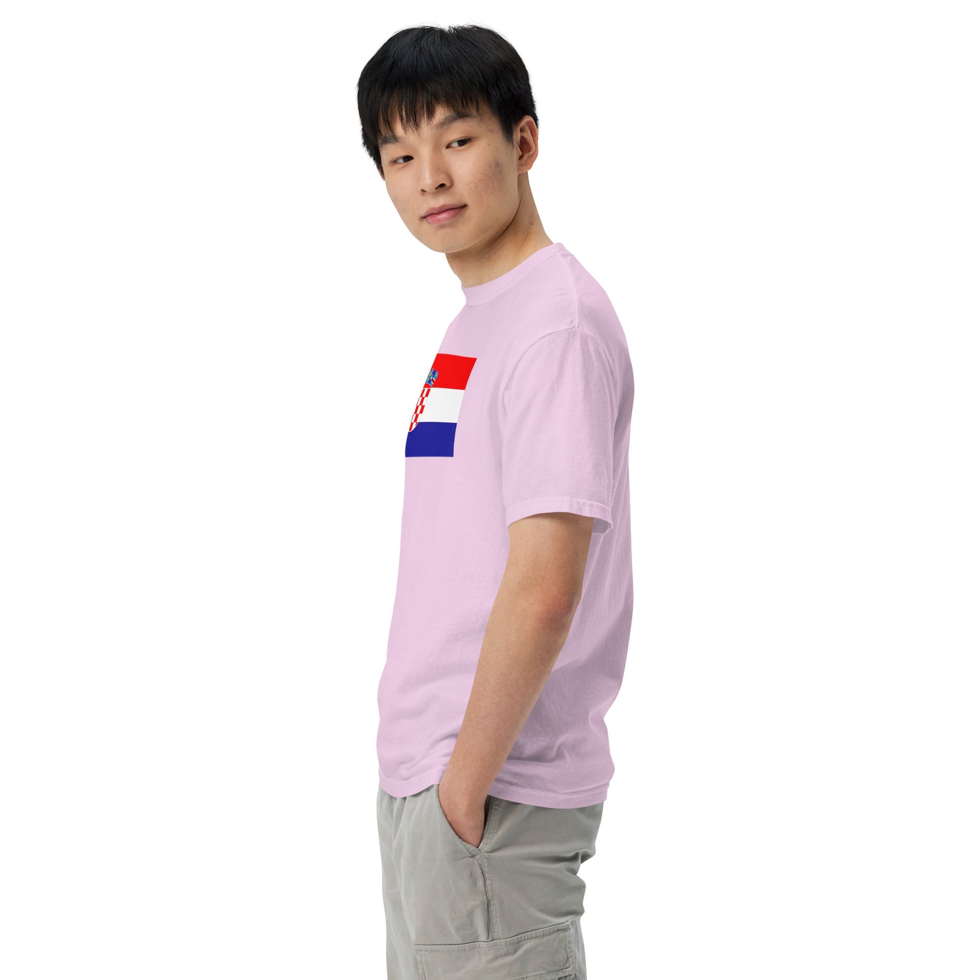 blue spruce shirt with Croatia flag design, large
