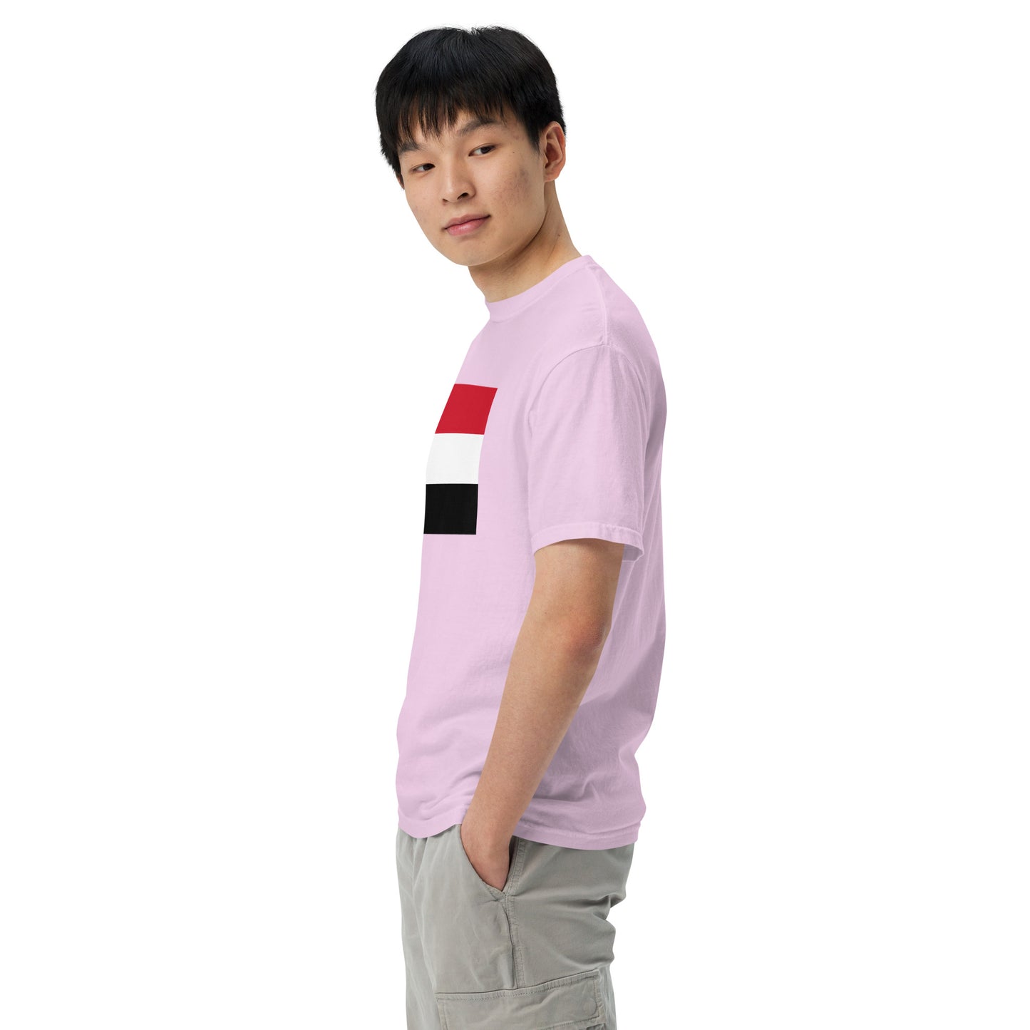 Bold Yemen flag design tee in flo blue, large