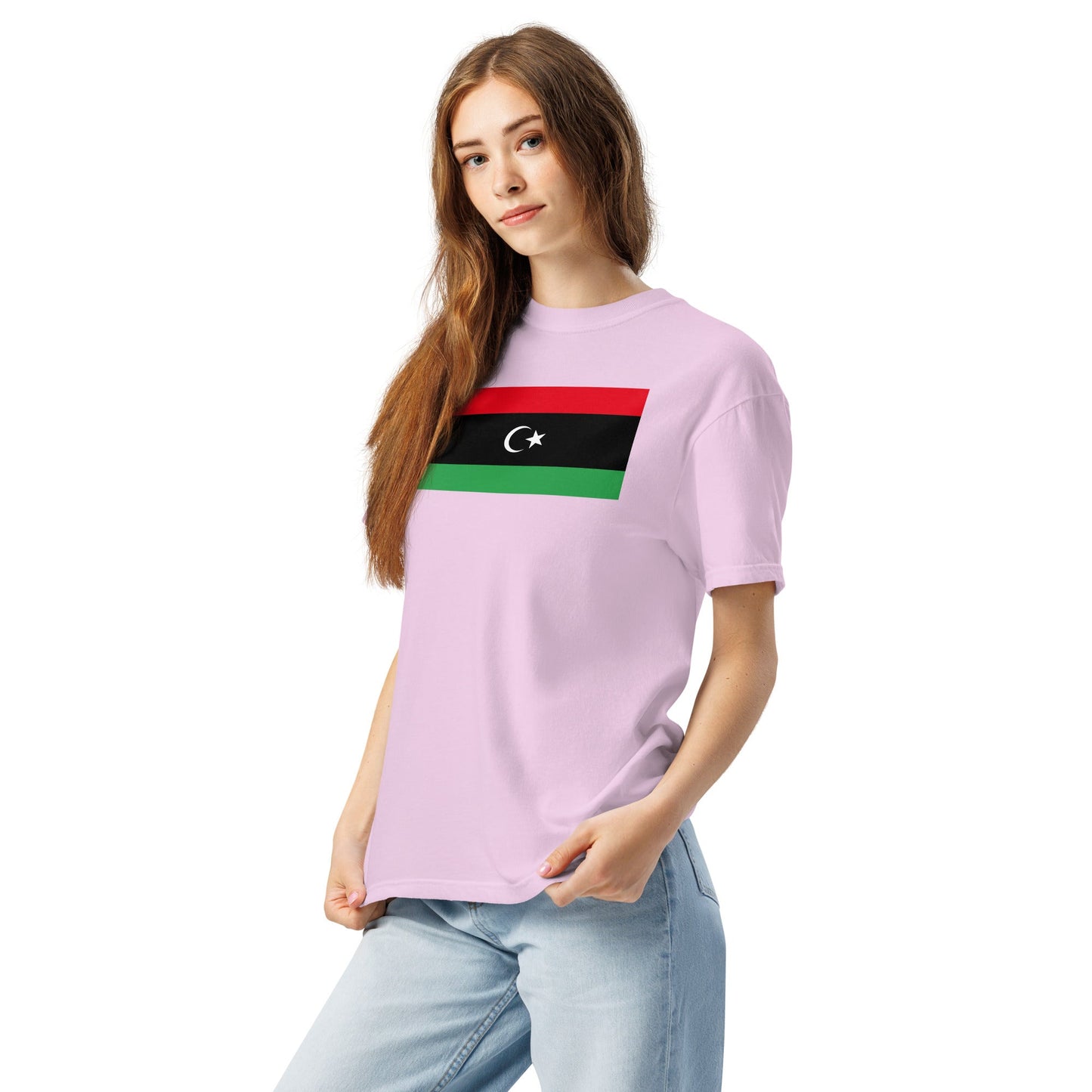 Bold Libya flag design tee in true navy, small
