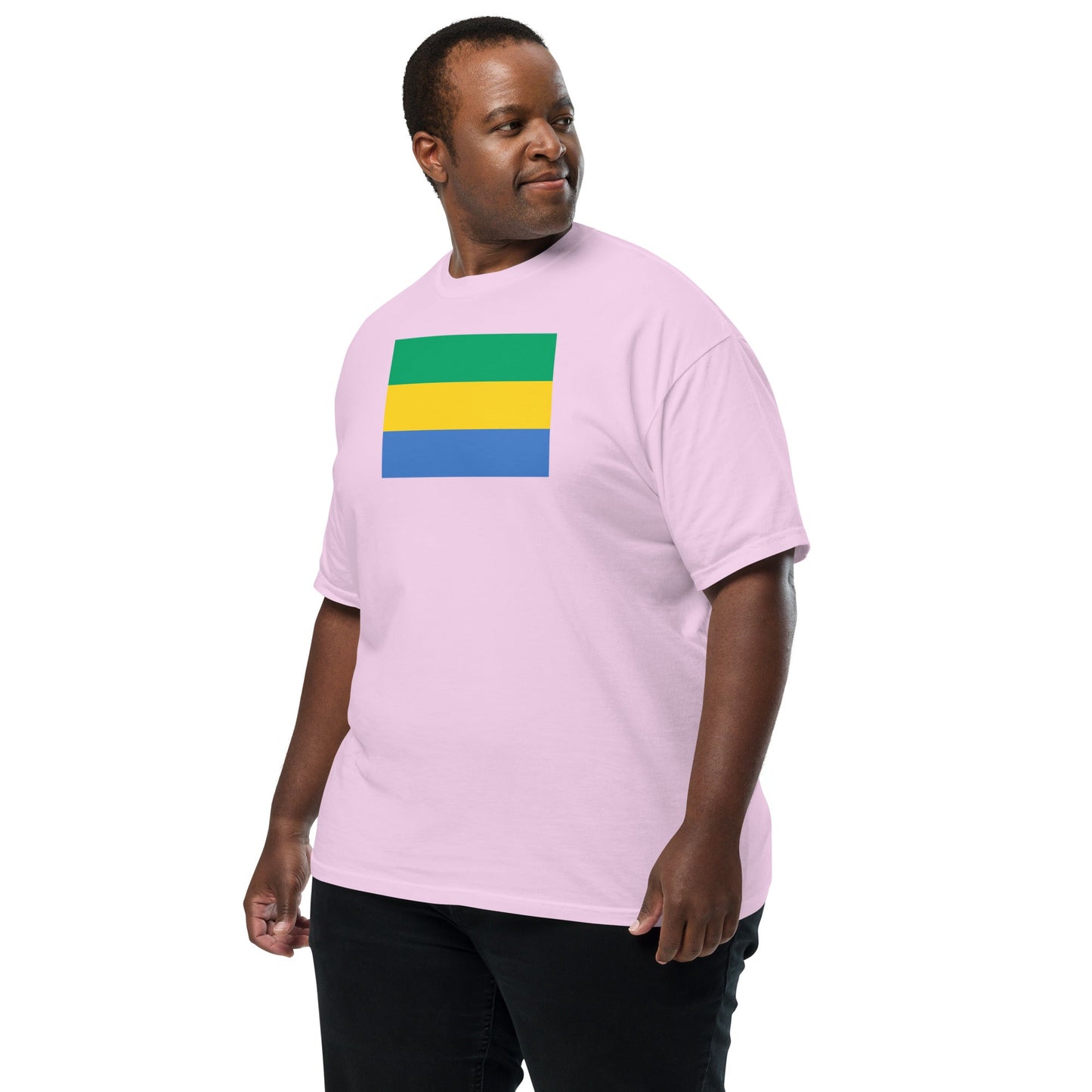 Flat lay of red Gabon flag tee, 3X large size