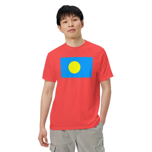 black shirt with Palau flag design, medium