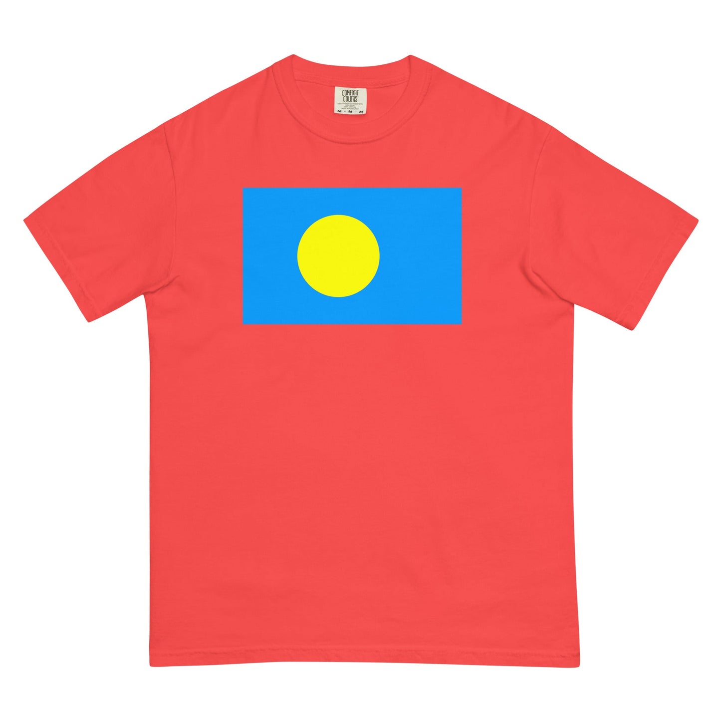 red shirt with Palau flag design, extra large