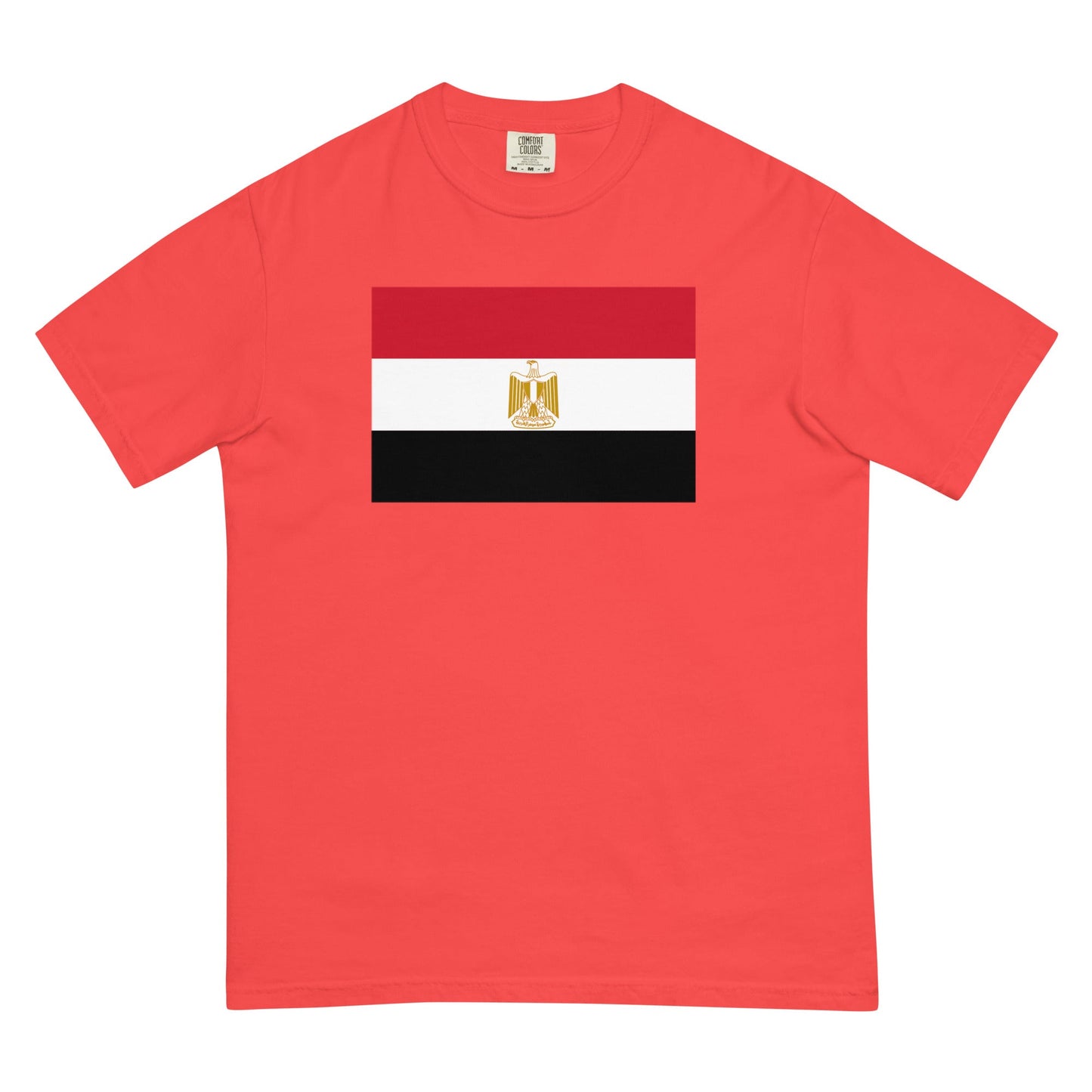 Stylish Egypt flag t-shirt laid flat, extra large, blue spruce