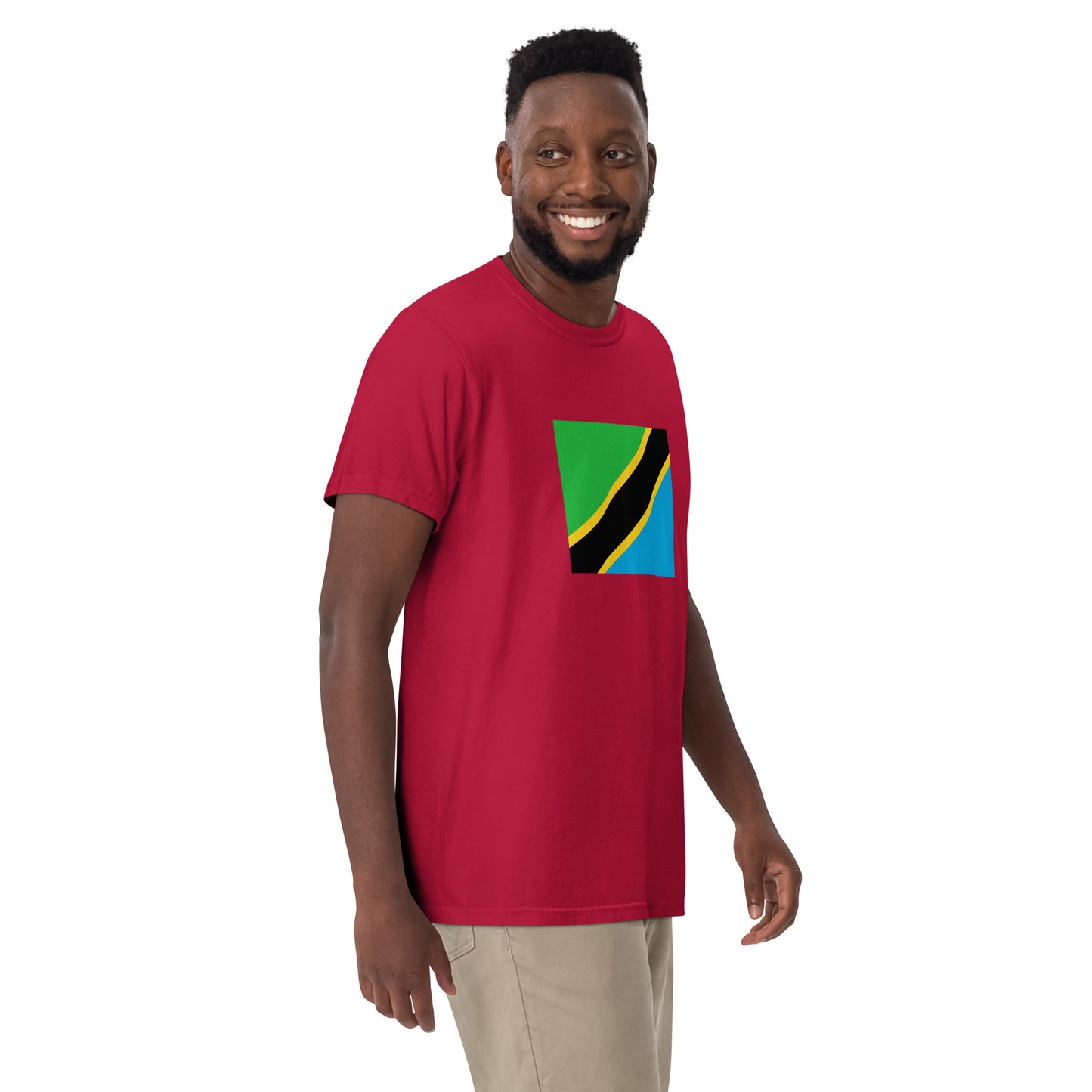 Flat lay of black Tanzania flag tee, extra large size