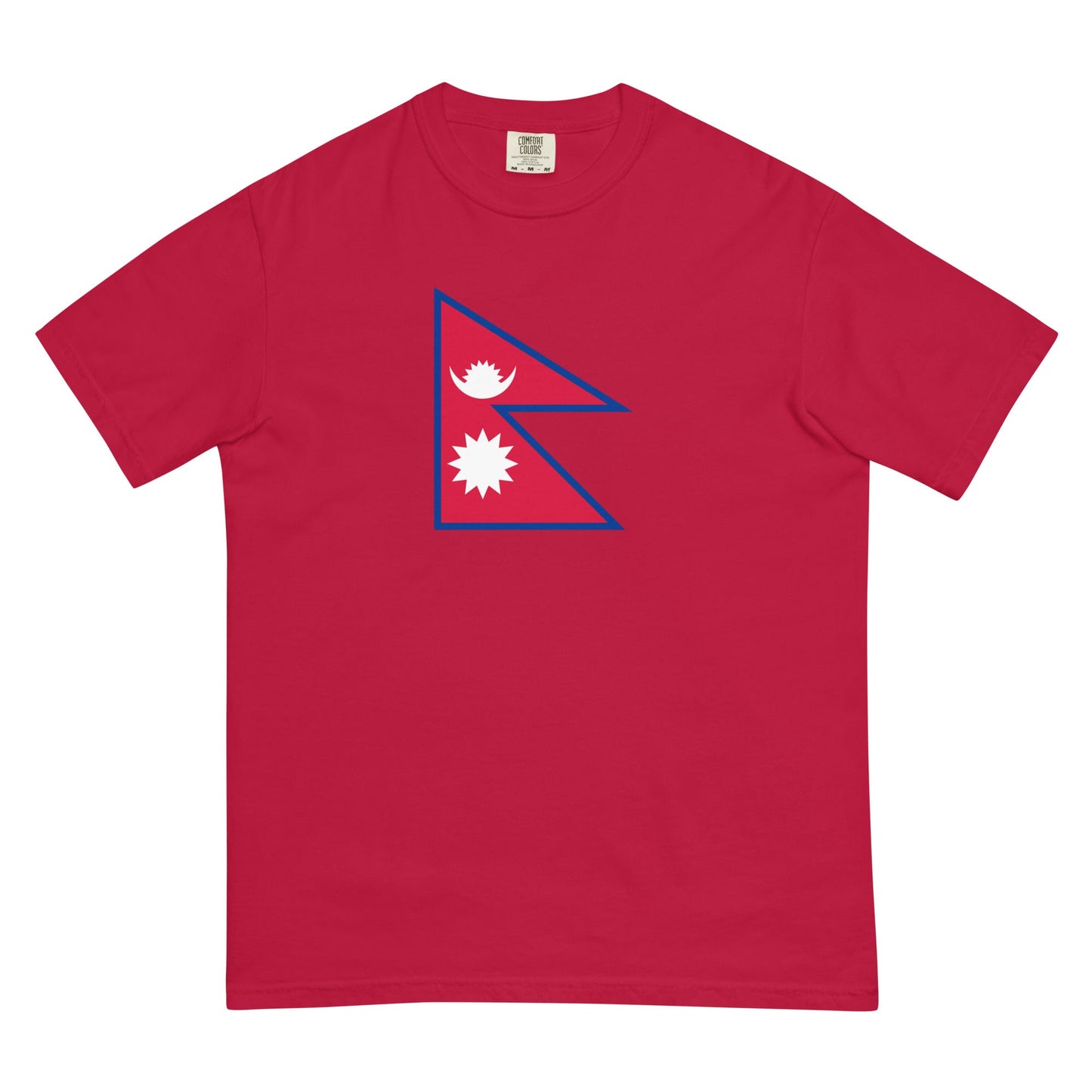Nepal flag shirt in red, size 2X large