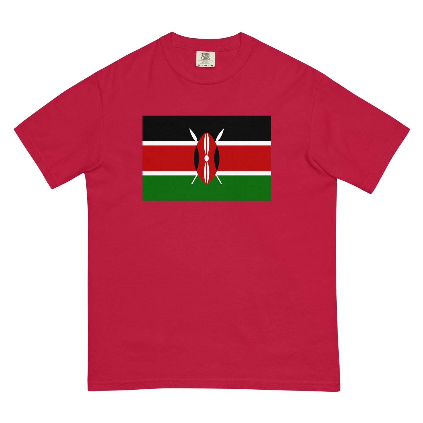 Flat lay of true navy Kenya flag tee, 2X large size