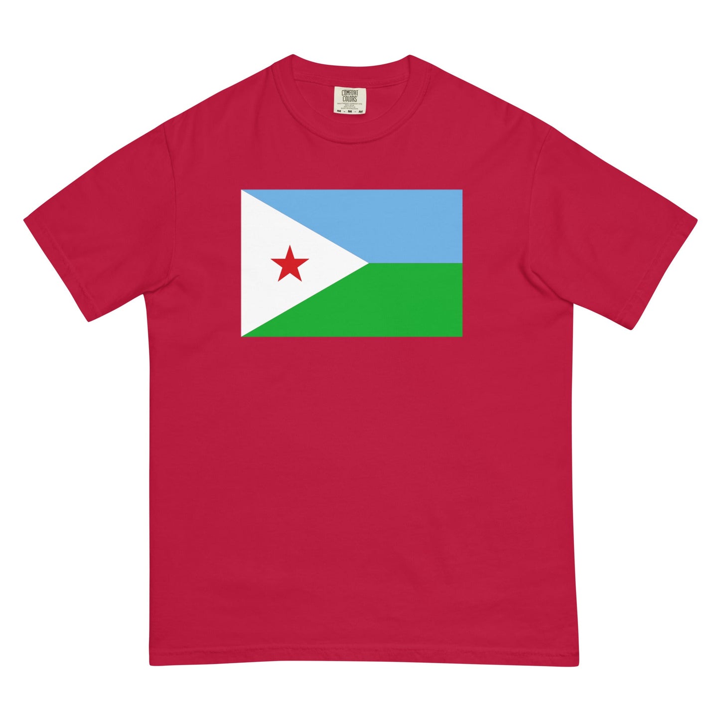 Djibouti pride shirt in brick – unisex, large