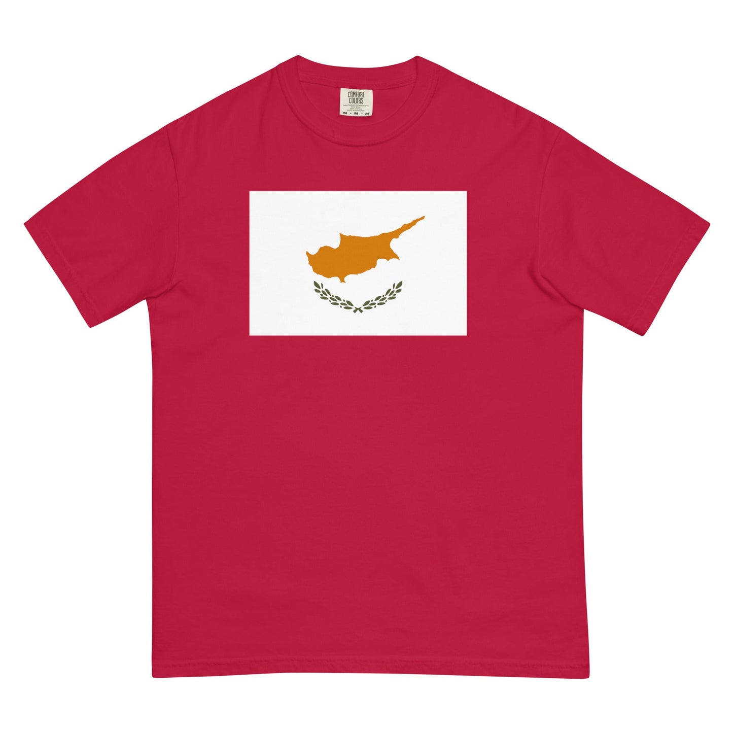 Bold Cyprus flag design tee in hemp, large