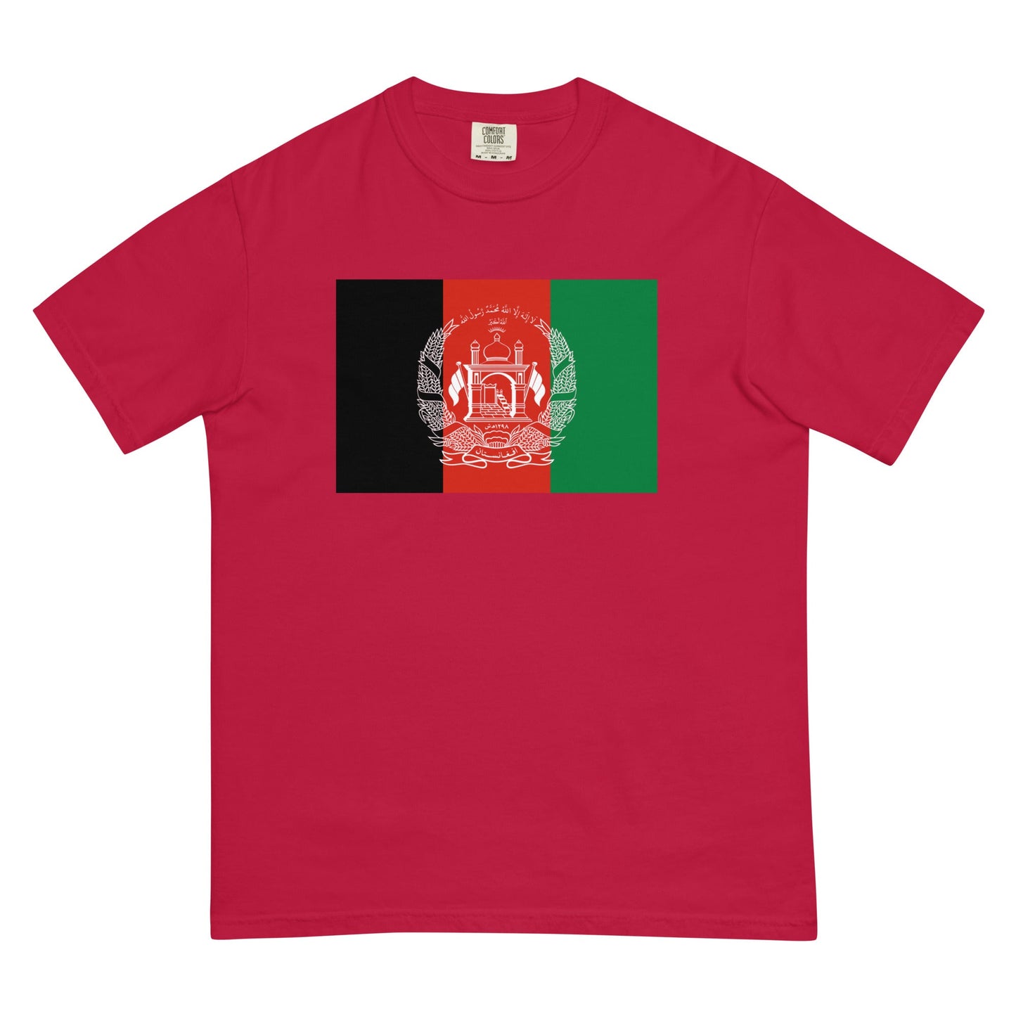 Bold Afghanistan flag design tee in espresso, medium