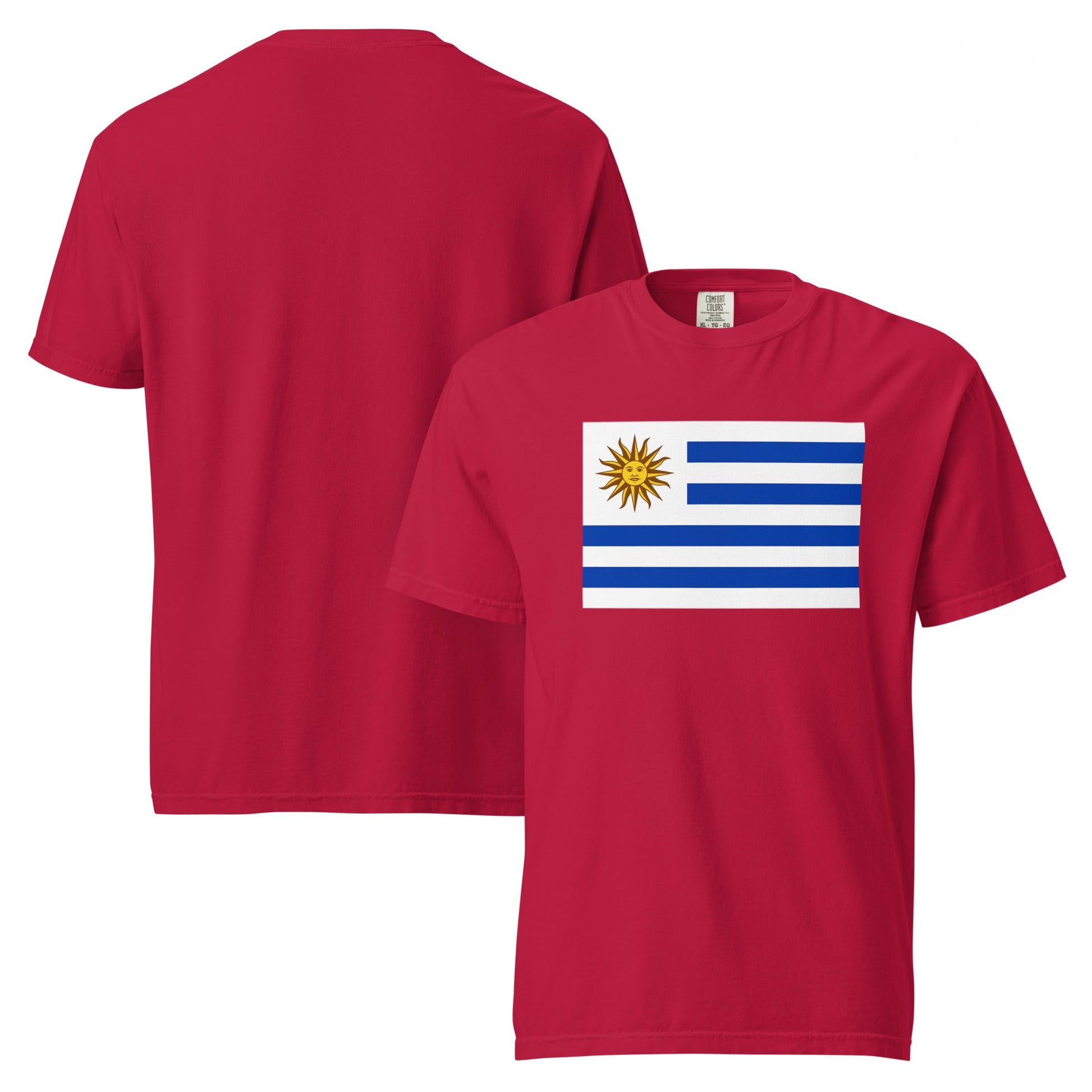 Uruguay 1 flag shirt in red, size medium