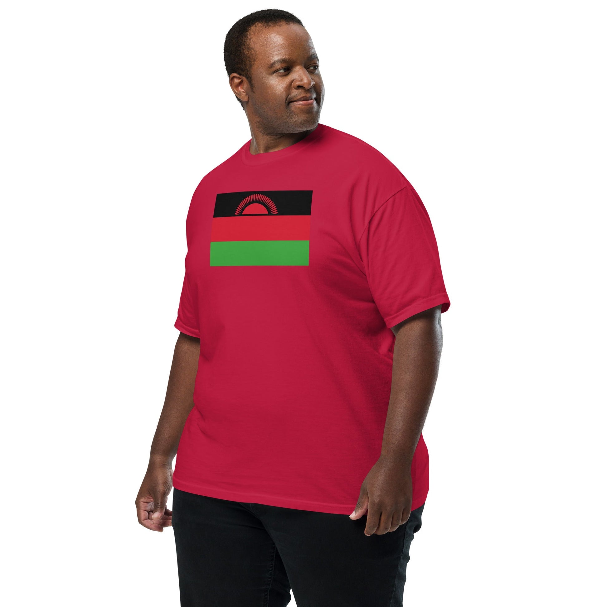 Bold Malawi flag design tee in black, 2X large