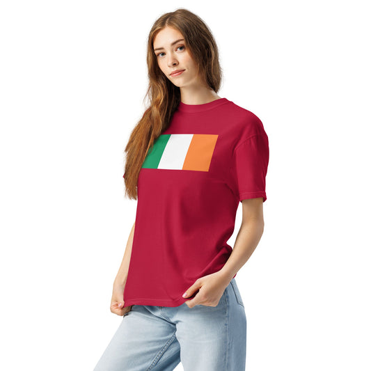 Flag tee representing Ireland in black, medium