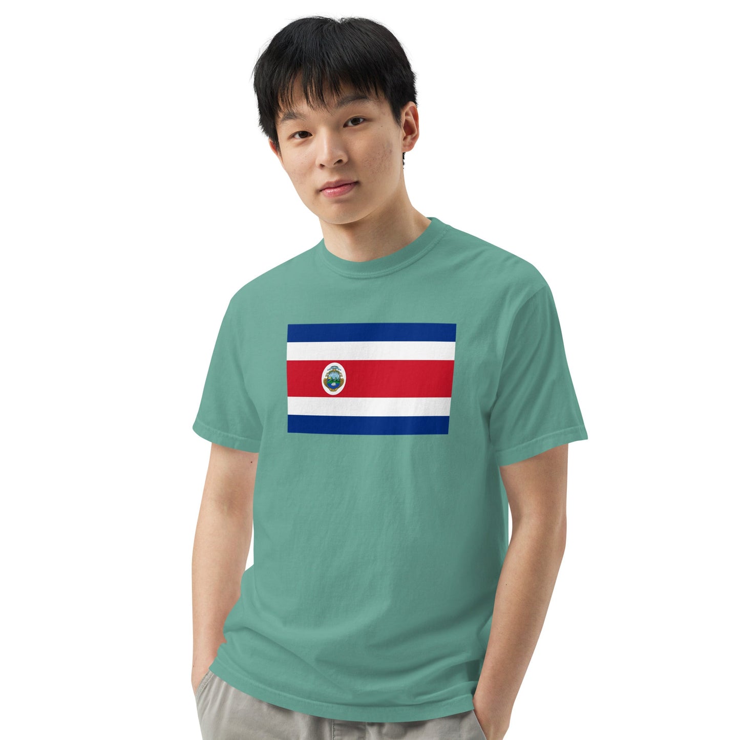 Flag tee representing Costa Rica in red, 4X large