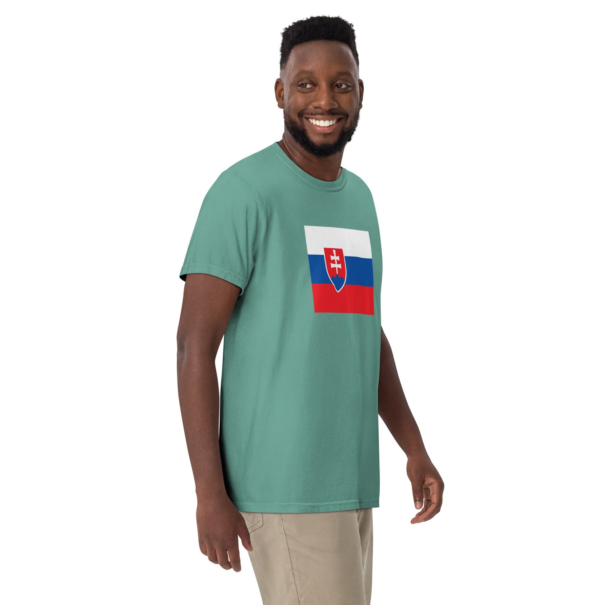 Flag tee representing Slovakia in black, large