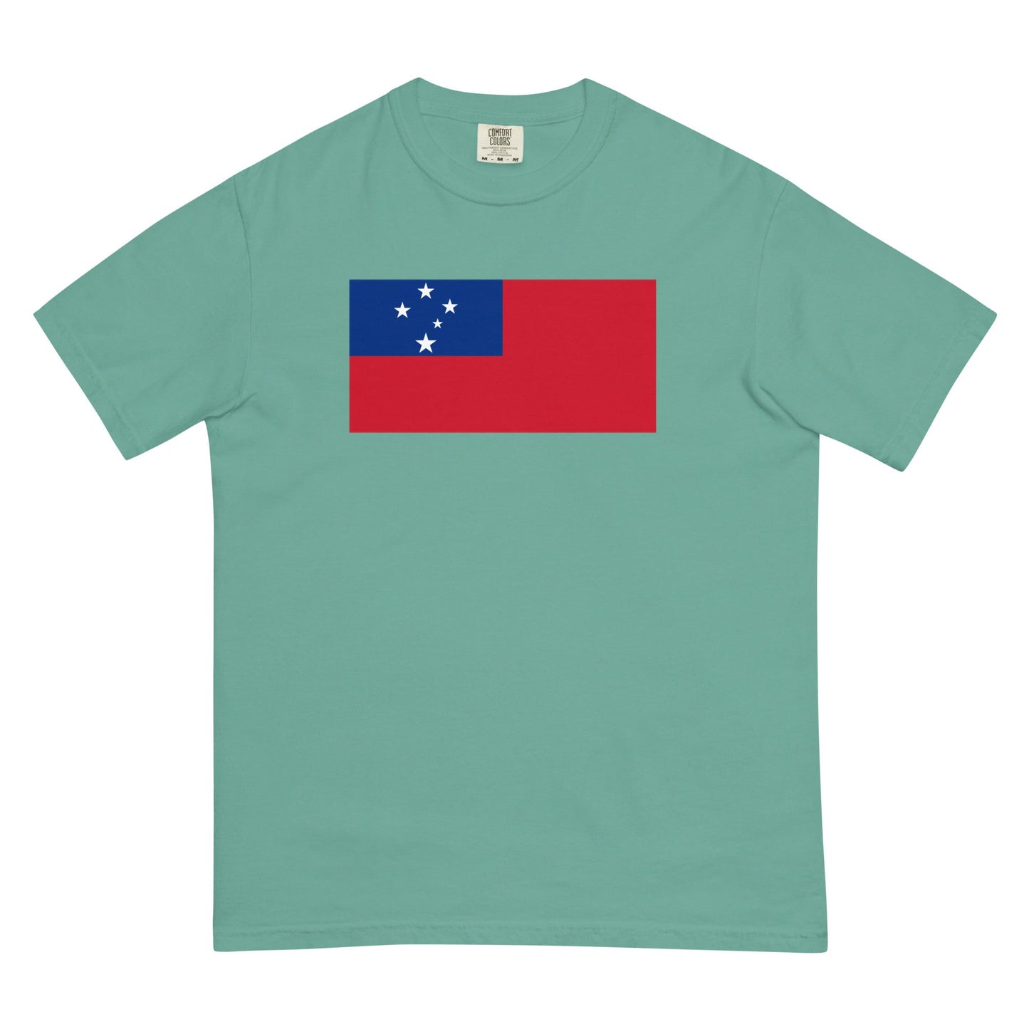 Stylish Samoa flag t-shirt laid flat, 2X large, true navy