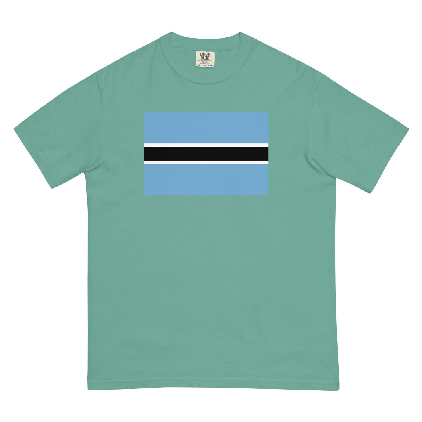 Bold Botswana flag design tee in flo blue, large