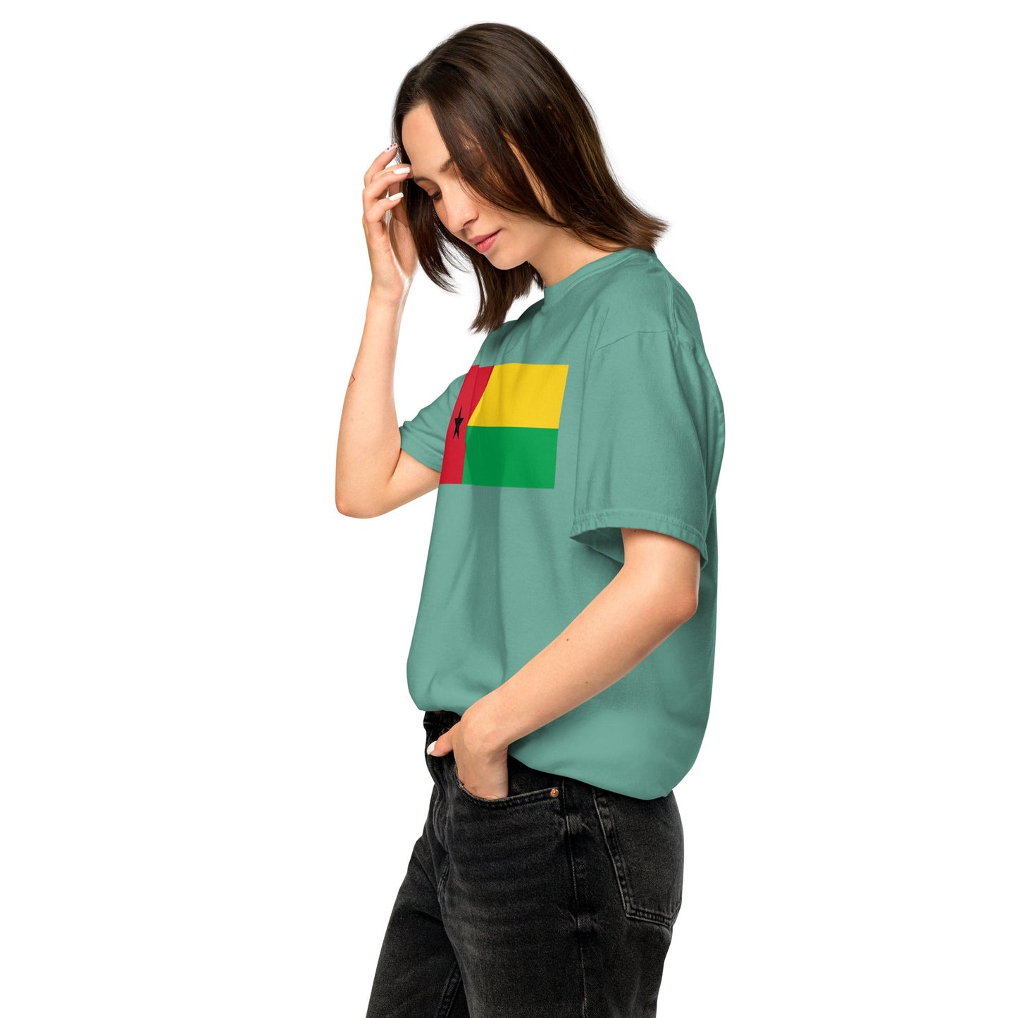 Guinea Bissau pride shirt in true navy – unisex, extra large