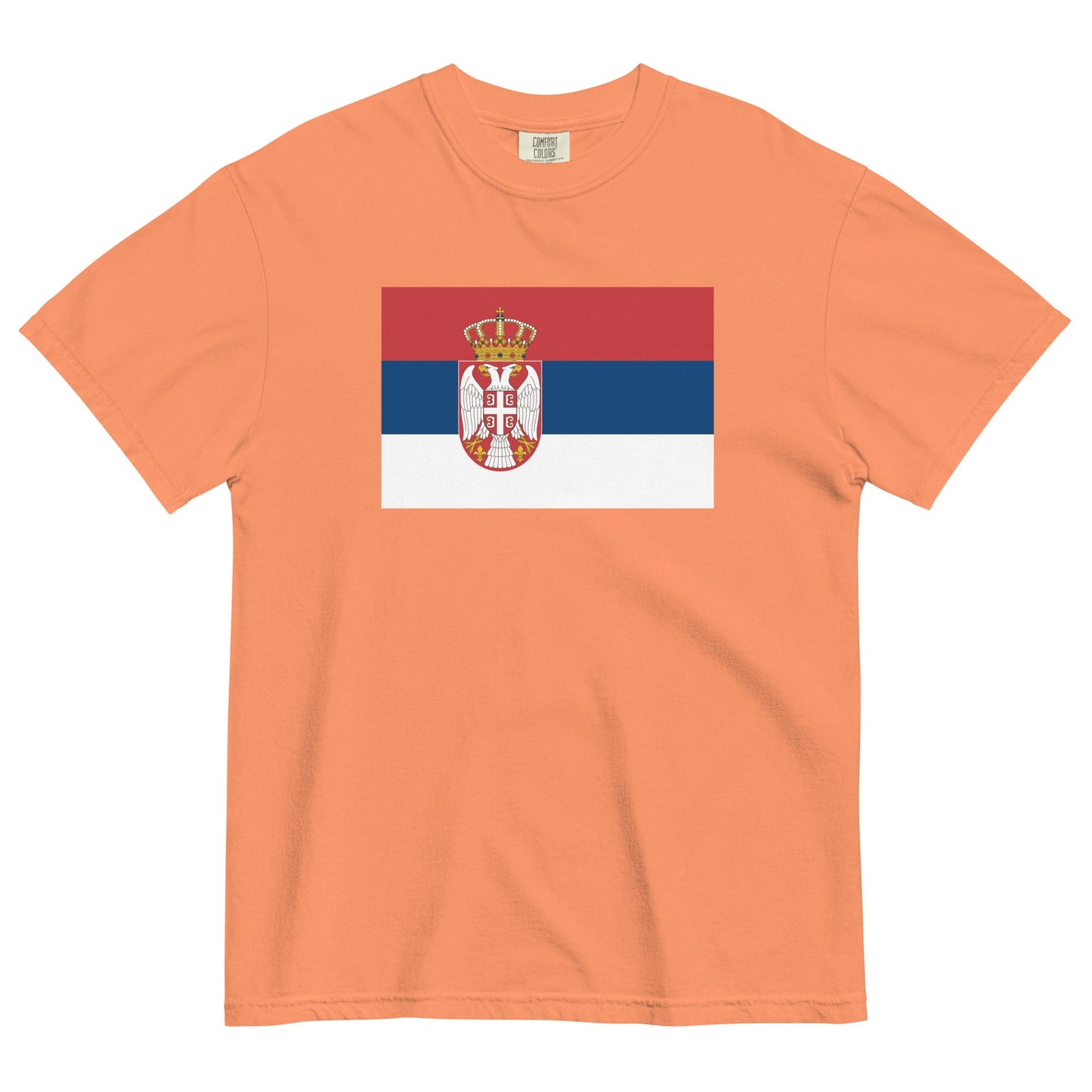 Bold Serbia flag design tee in true navy, extra large