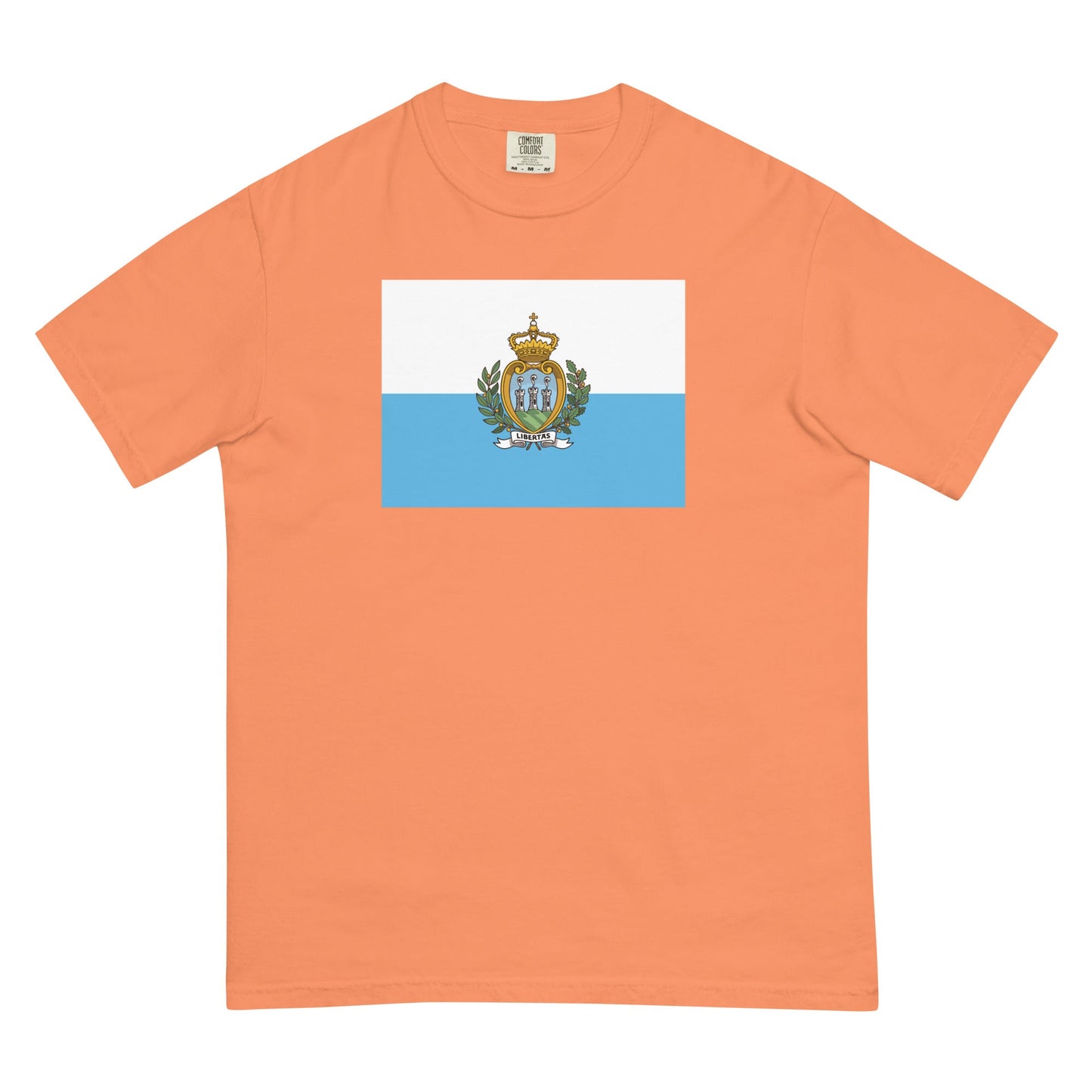Bold San Marino flag design tee in red, 3X large