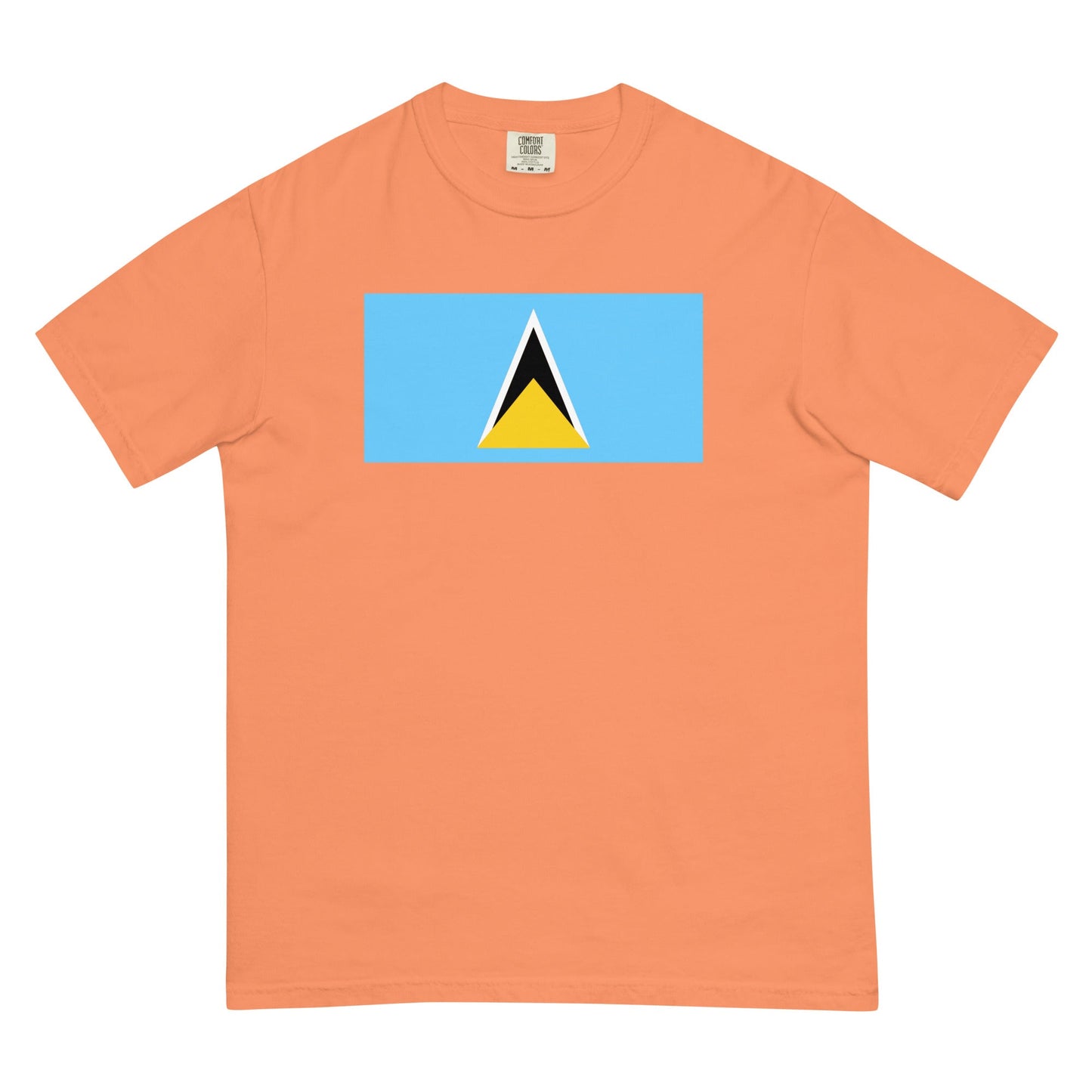 Flag tee representing Saint Lucia in red, 2X large