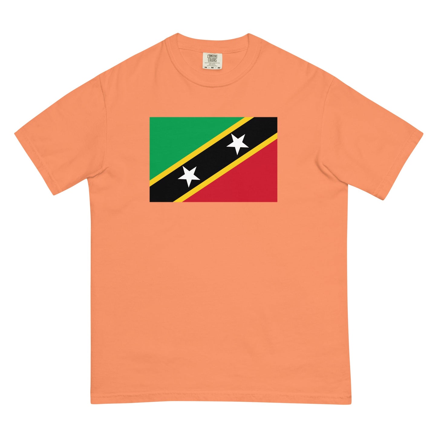 Bold Saint Kitts And Nevis flag design tee in true navy, 4X large
