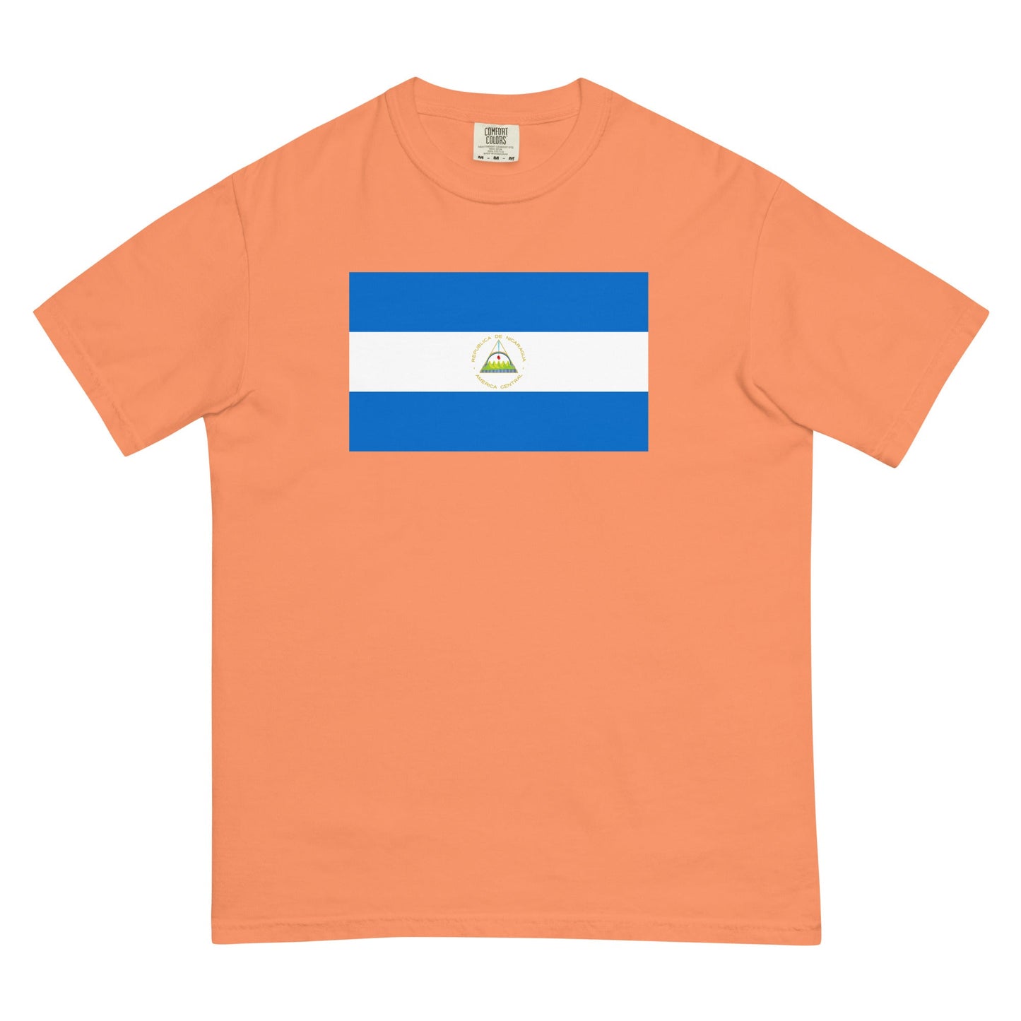 Bold Nicaragua flag design tee in true navy, medium