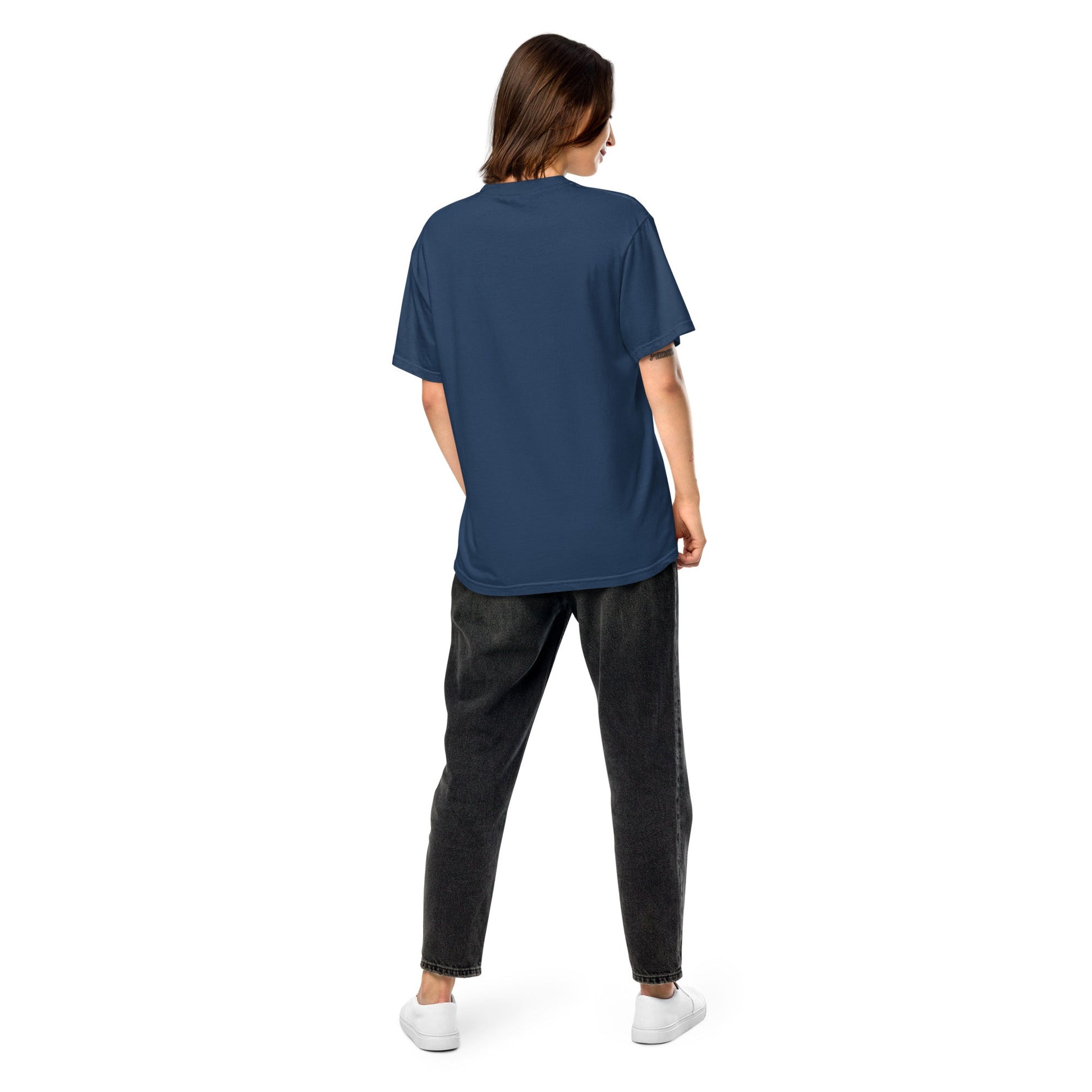 Stylish Jordan flag t-shirt laid flat, large, black