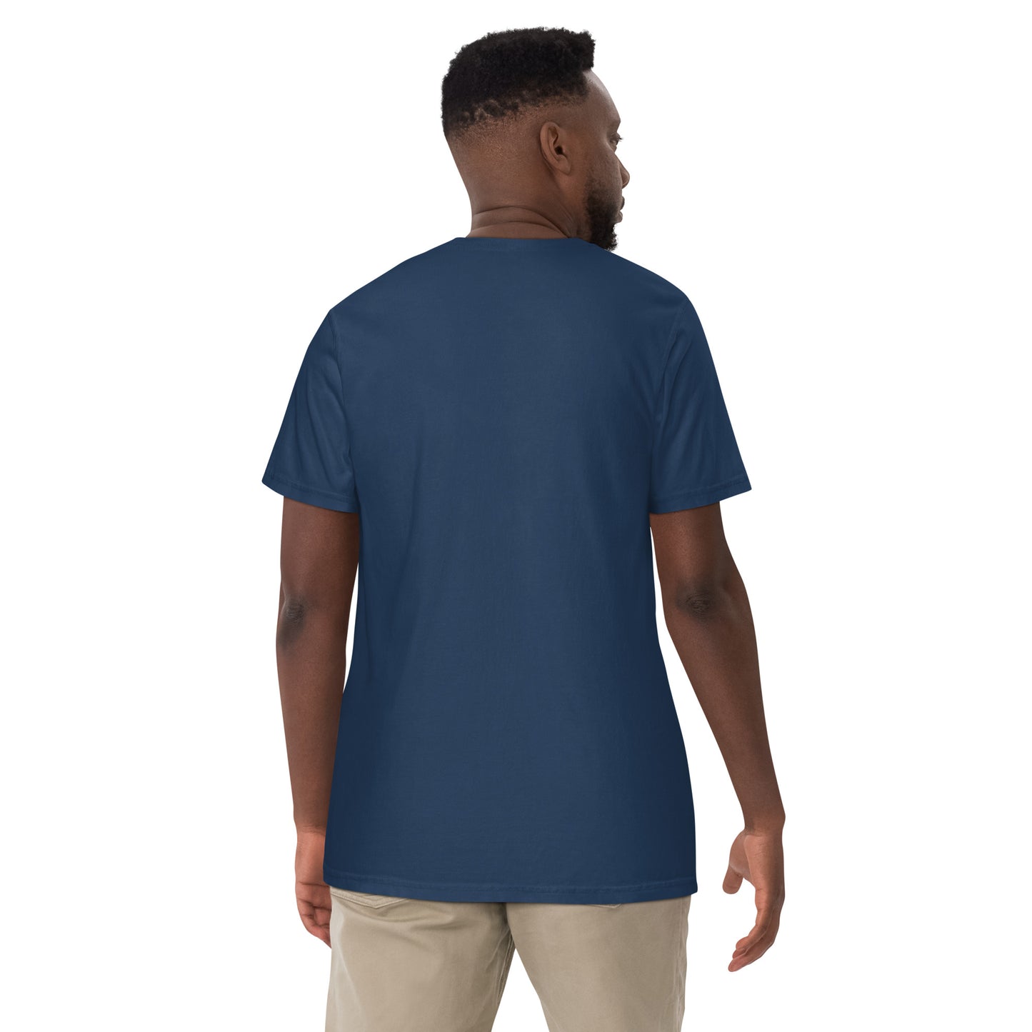 Flat lay of black Israel flag tee, large size