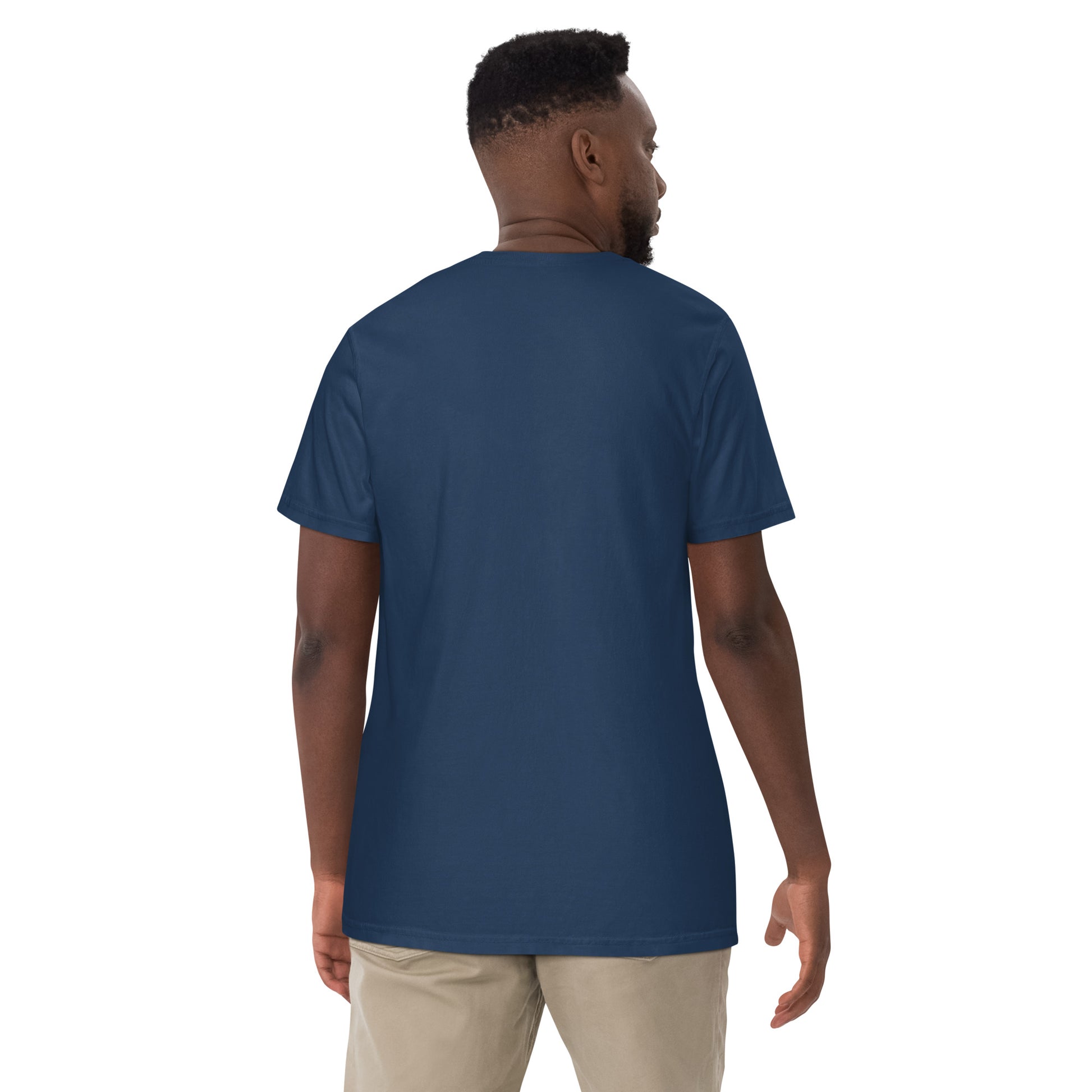 Flat lay of black Israel flag tee, large size