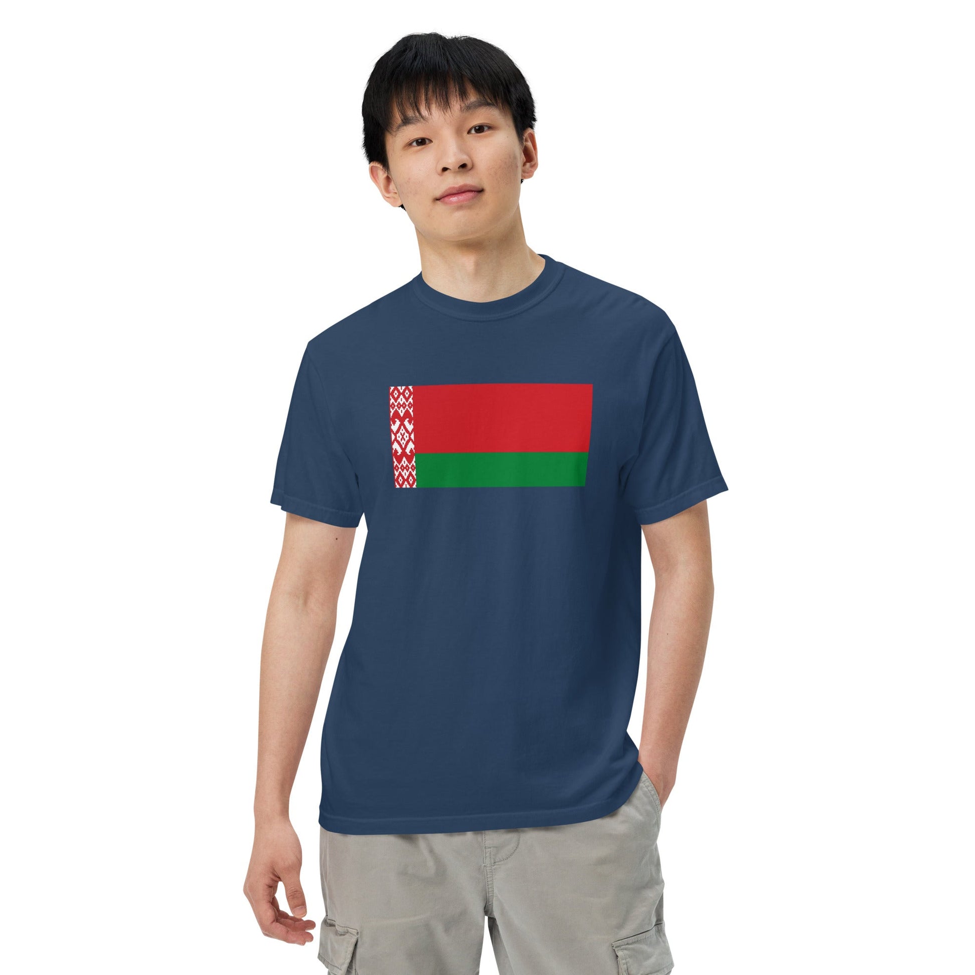 Flag tee representing Belarus in black, large
