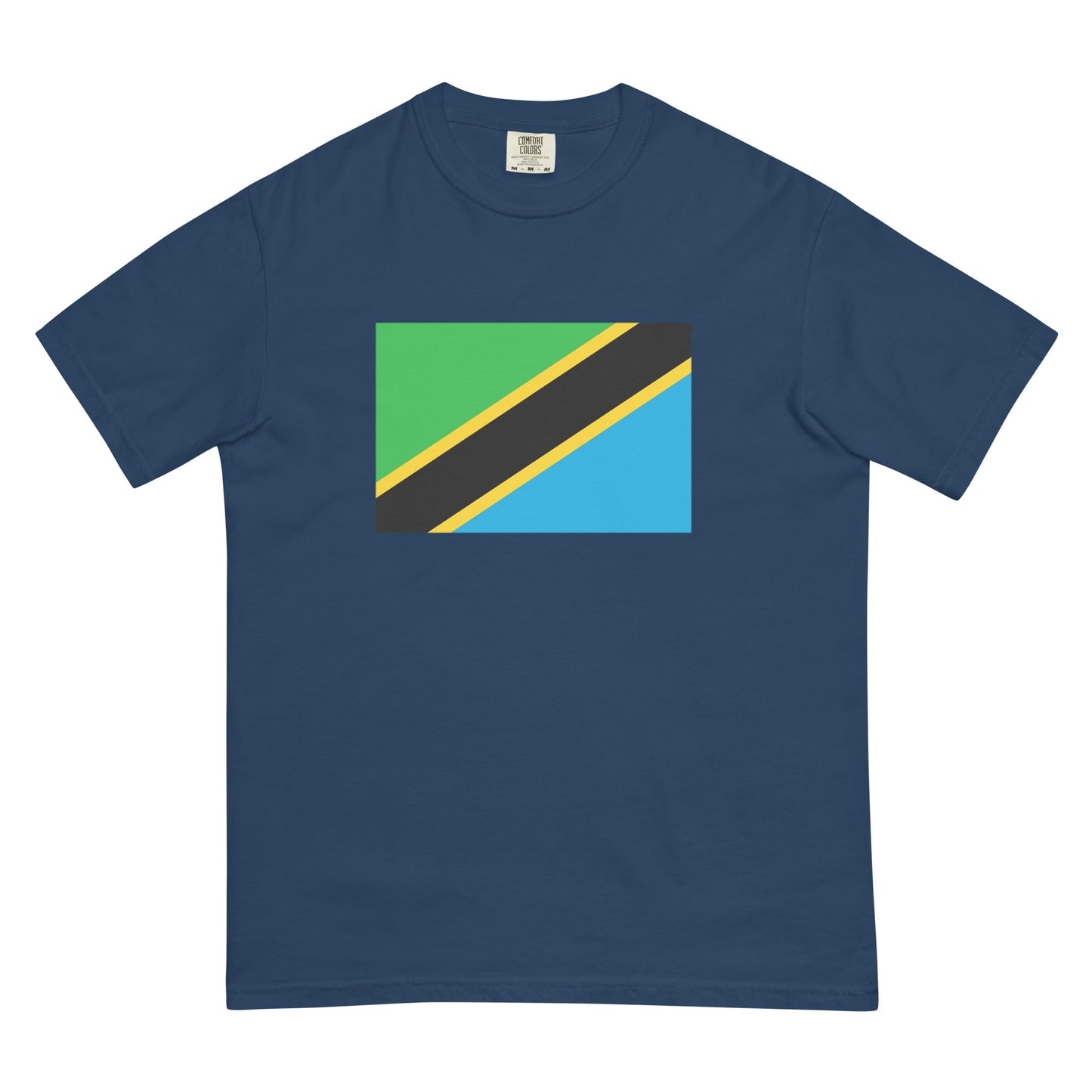 Flag tee representing Tanzania in black, 2X large