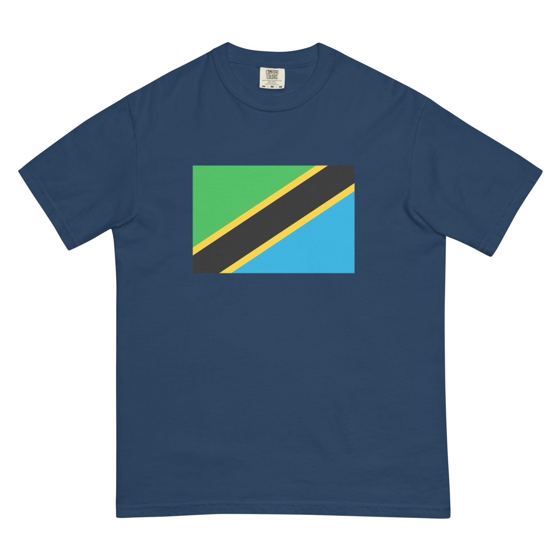 Flag tee representing Tanzania in black, 2X large