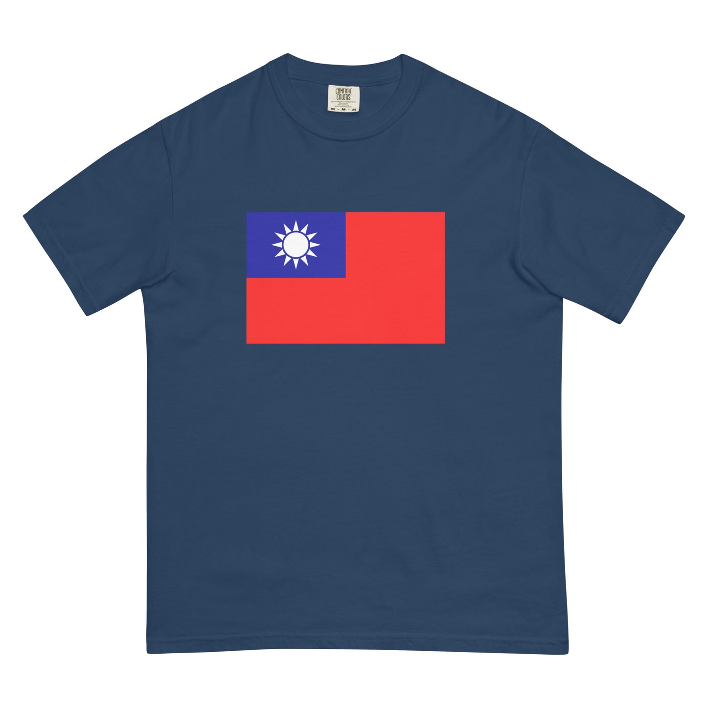 Bold Taiwan flag design tee in black, 3X large
